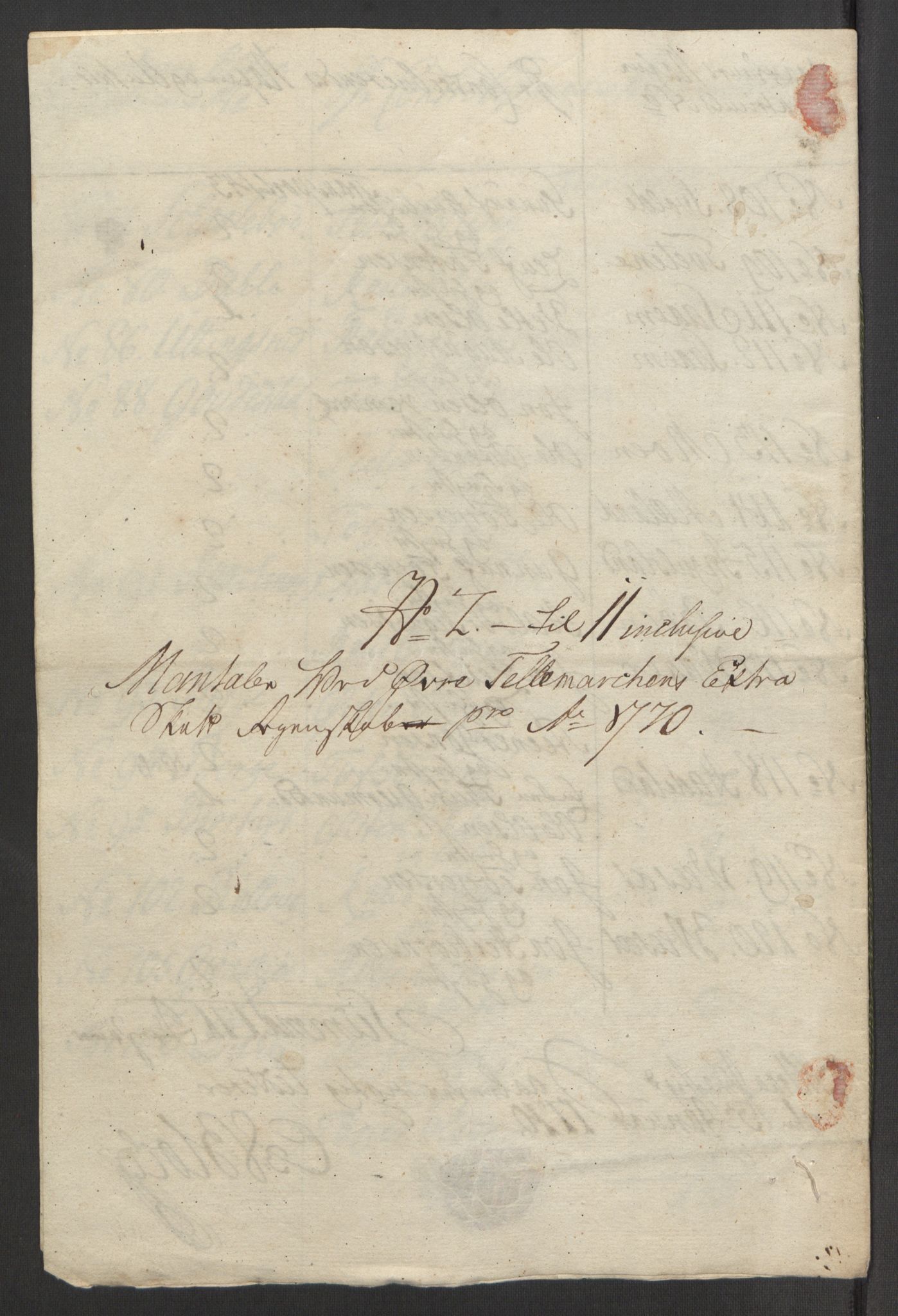 Rentekammeret inntil 1814, Reviderte regnskaper, Fogderegnskap, AV/RA-EA-4092/R38/L2293: Ekstraskatten Øvre Telemark, 1762-1770, p. 431