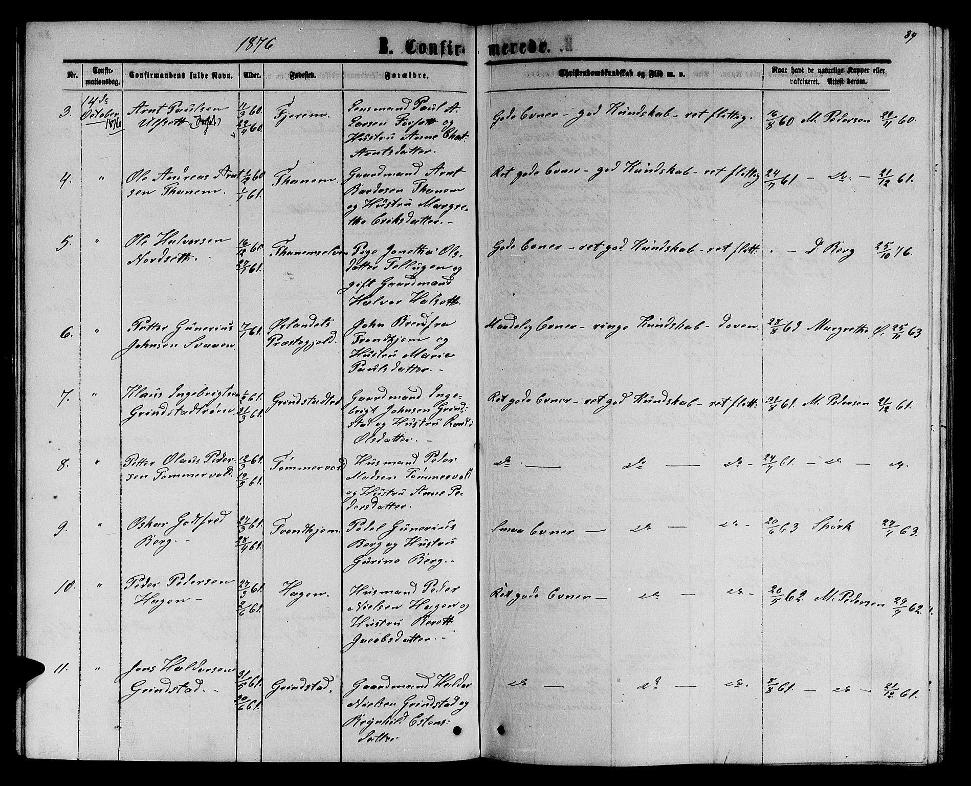 Ministerialprotokoller, klokkerbøker og fødselsregistre - Sør-Trøndelag, SAT/A-1456/618/L0451: Parish register (copy) no. 618C02, 1865-1883, p. 89
