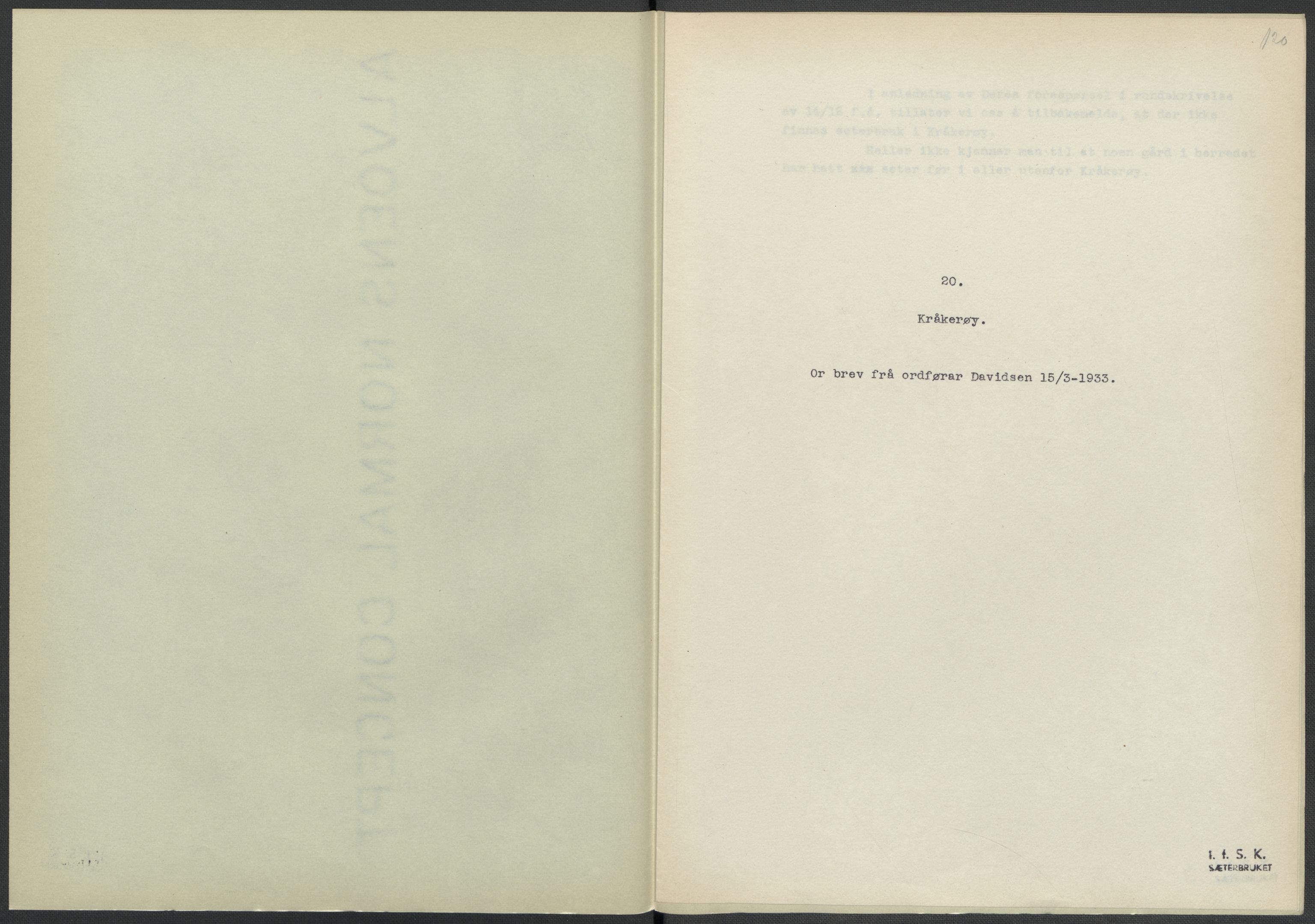 Instituttet for sammenlignende kulturforskning, AV/RA-PA-0424/F/Fc/L0002/0001: Eske B2: / Østfold (perm I), 1932-1935, p. 120