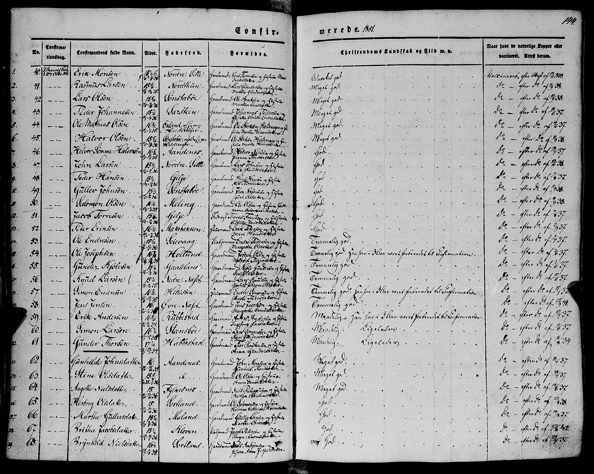 Finnås sokneprestembete, SAB/A-99925/H/Ha/Haa/Haaa/L0007: Parish register (official) no. A 7, 1850-1862, p. 144