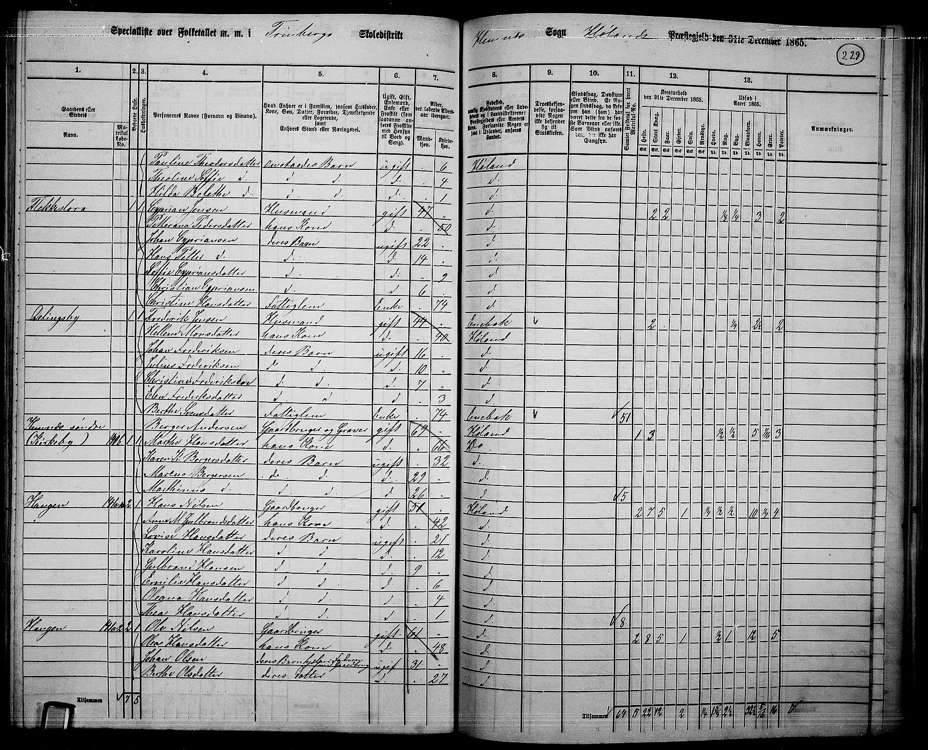 RA, 1865 census for Høland, 1865, p. 210