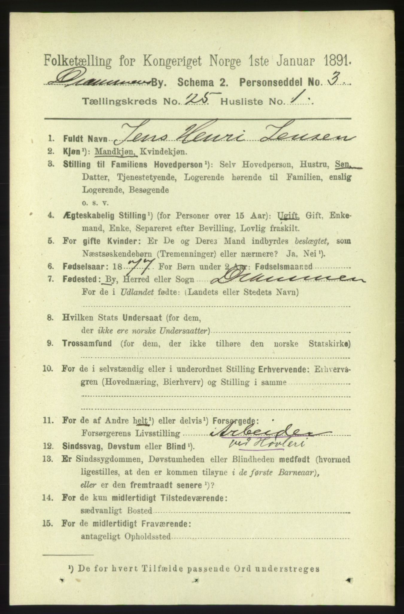 RA, 1891 census for 0602 Drammen, 1891, p. 15159