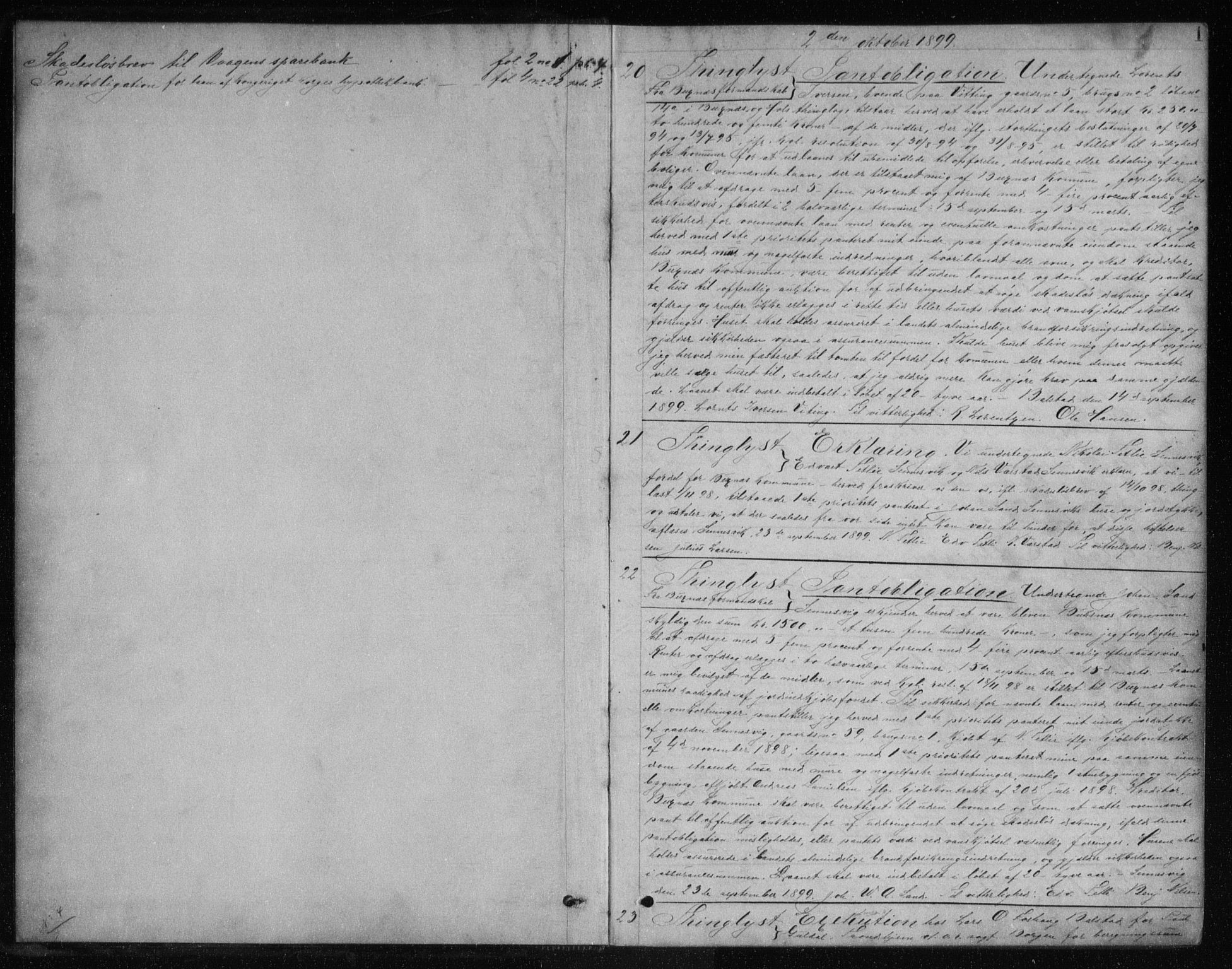 Lofoten sorenskriveri, SAT/A-0017/1/2/2C/L0004: Mortgage book no. 4, 1899-1902, p. 1