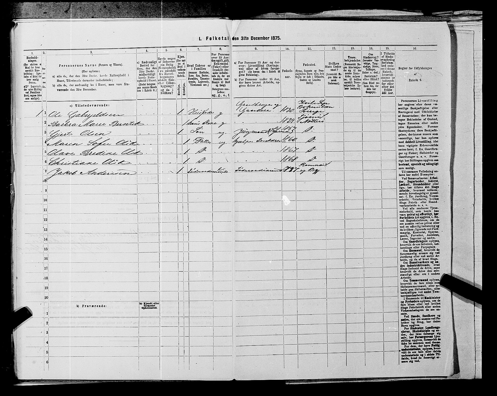 SAKO, 1875 census for 0722P Nøtterøy, 1875, p. 1965