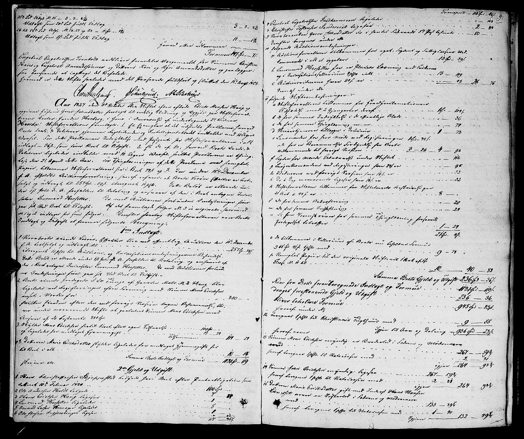 Vinger og Odal sorenskriveri, AV/SAH-TING-022/J/Jc/Jca/L0001: Skifteutlodningsprotokoll - Odal, 1827-1849, p. 8b-9a