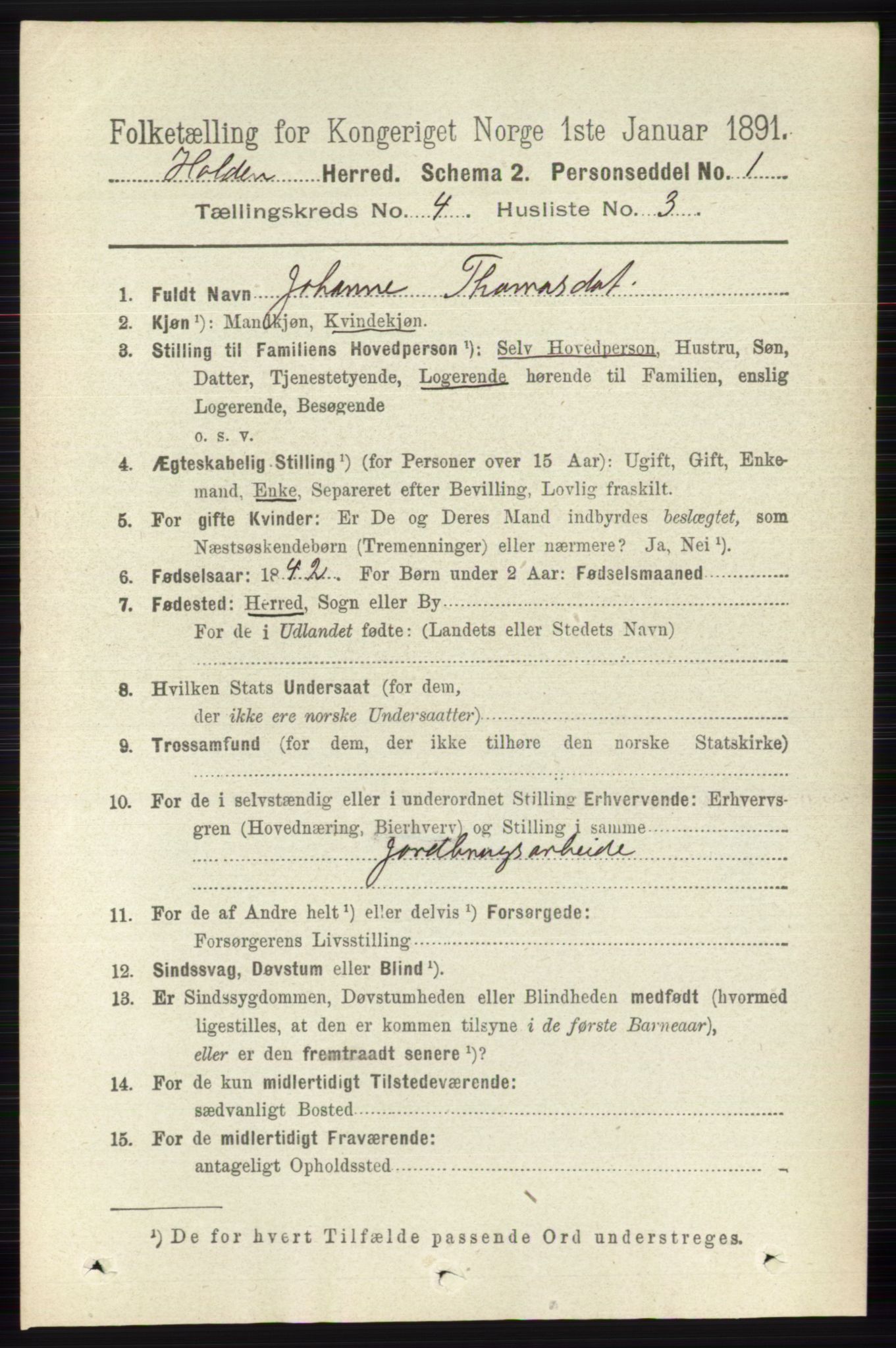 RA, 1891 census for 0819 Holla, 1891, p. 2267