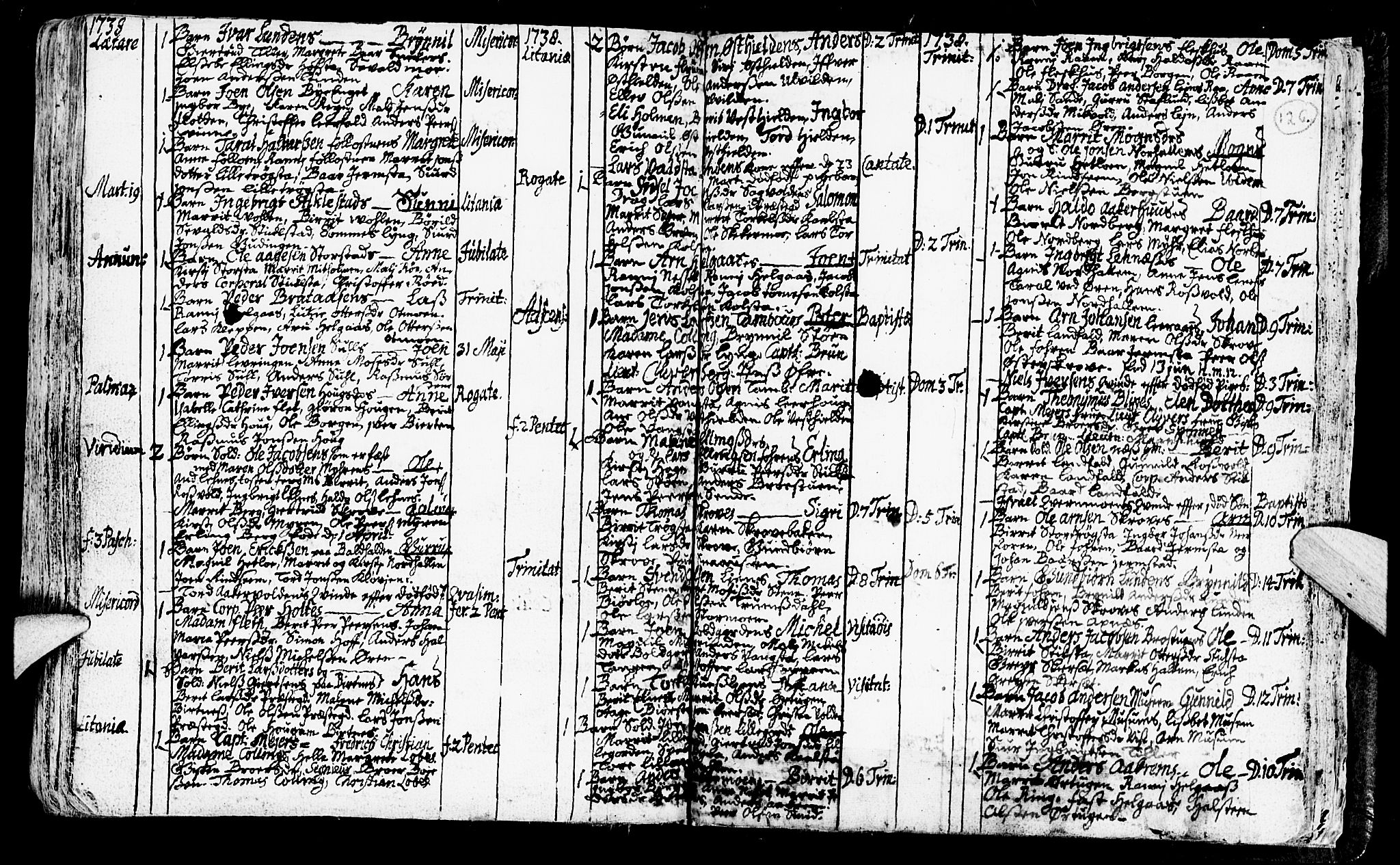 Ministerialprotokoller, klokkerbøker og fødselsregistre - Nord-Trøndelag, SAT/A-1458/723/L0230: Parish register (official) no. 723A01, 1705-1747, p. 126
