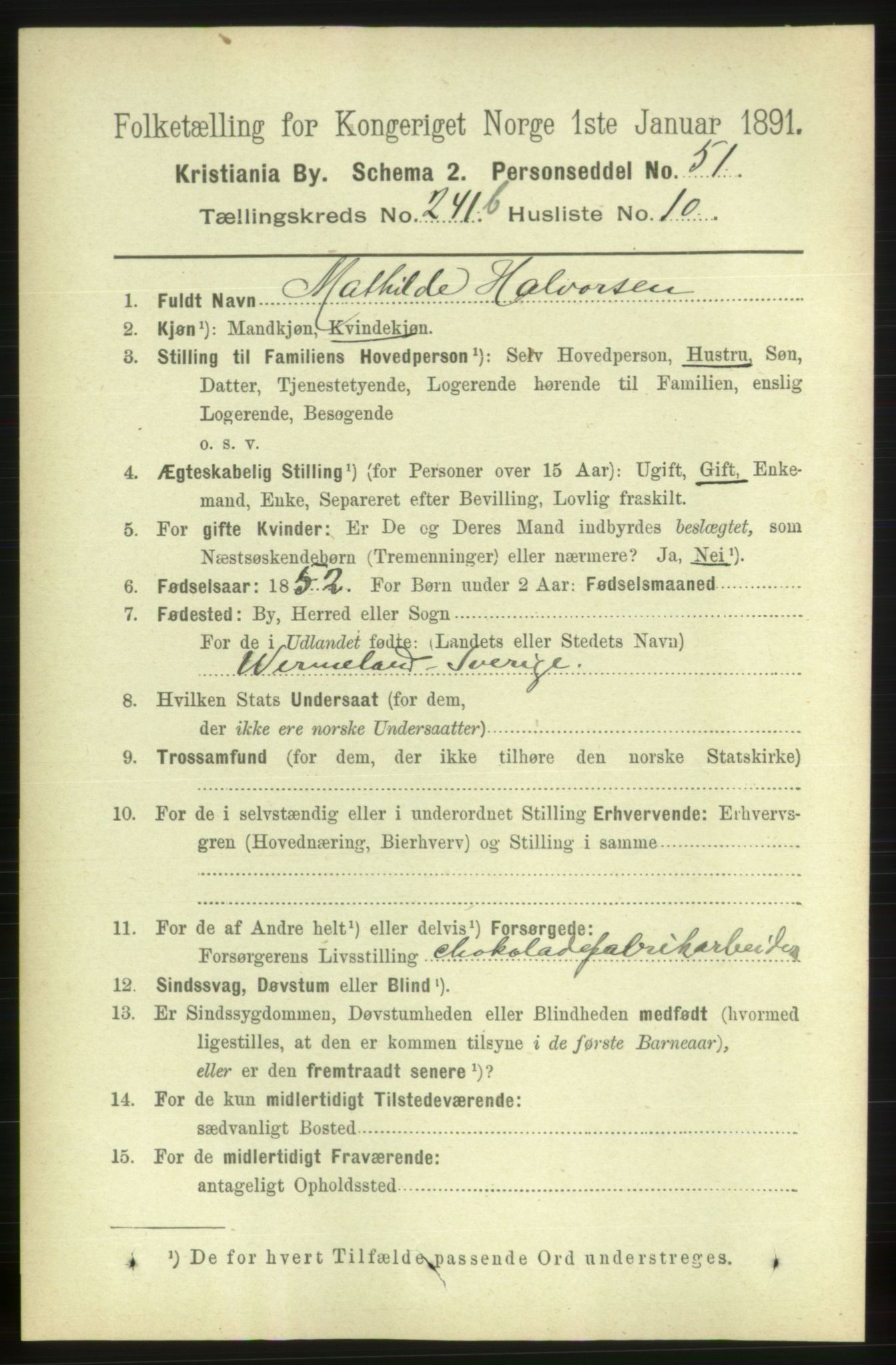 RA, 1891 census for 0301 Kristiania, 1891, p. 146525