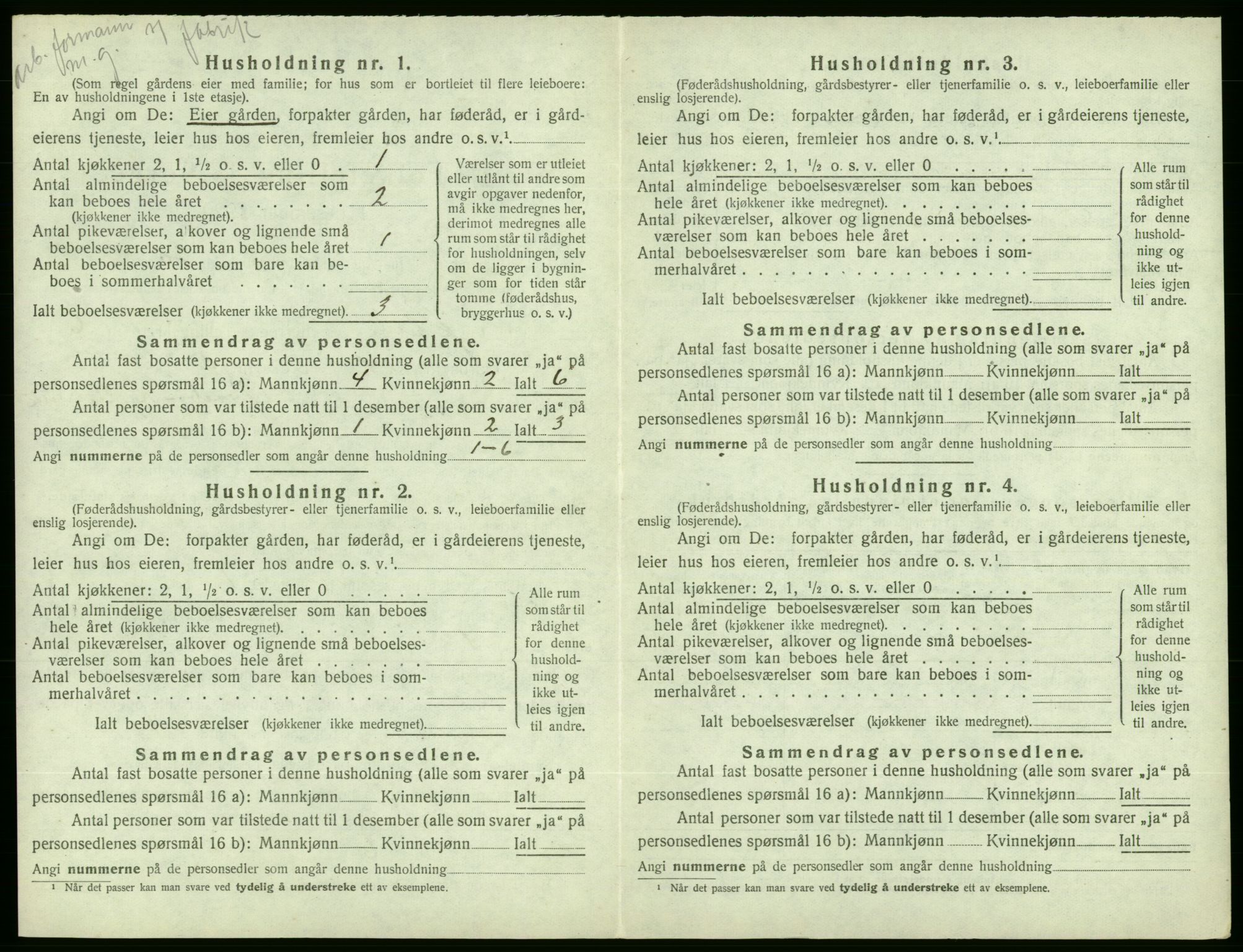 SAB, 1920 census for Ølen, 1920, p. 507