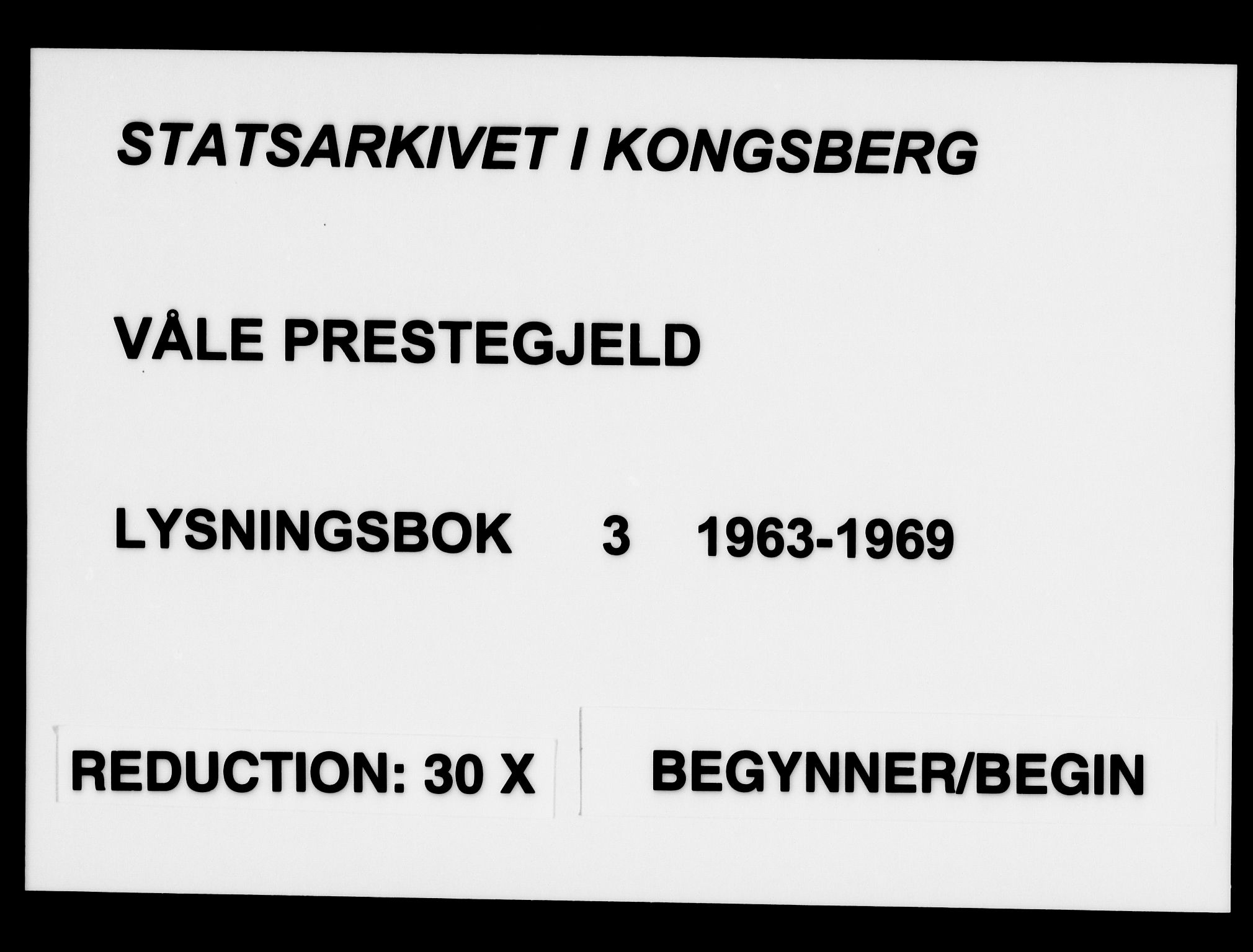 Våle kirkebøker, AV/SAKO-A-334/H/Ha/L0003: Banns register no. 3, 1963-1969