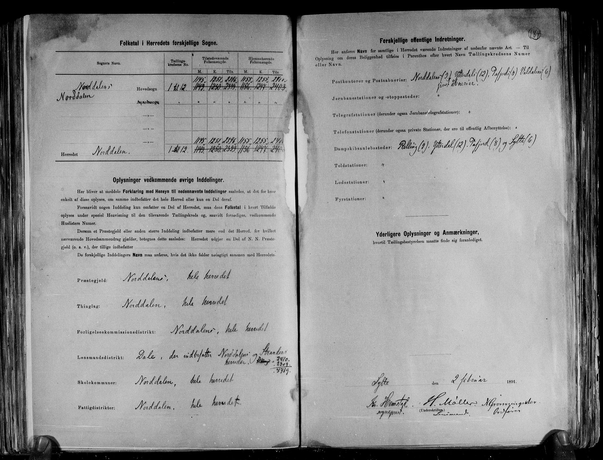 RA, 1891 census for 1524 Norddal, 1891, p. 3