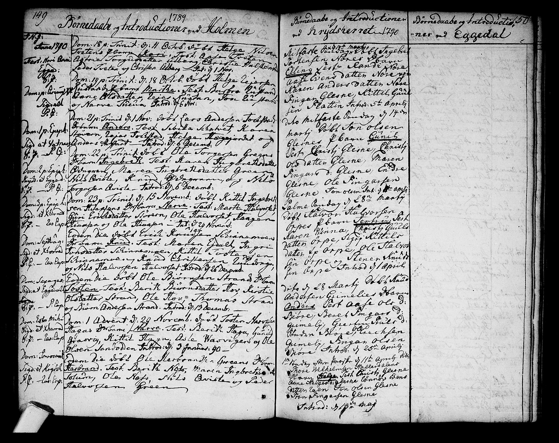 Sigdal kirkebøker, AV/SAKO-A-245/F/Fa/L0002: Parish register (official) no. I 2, 1778-1792, p. 149-150