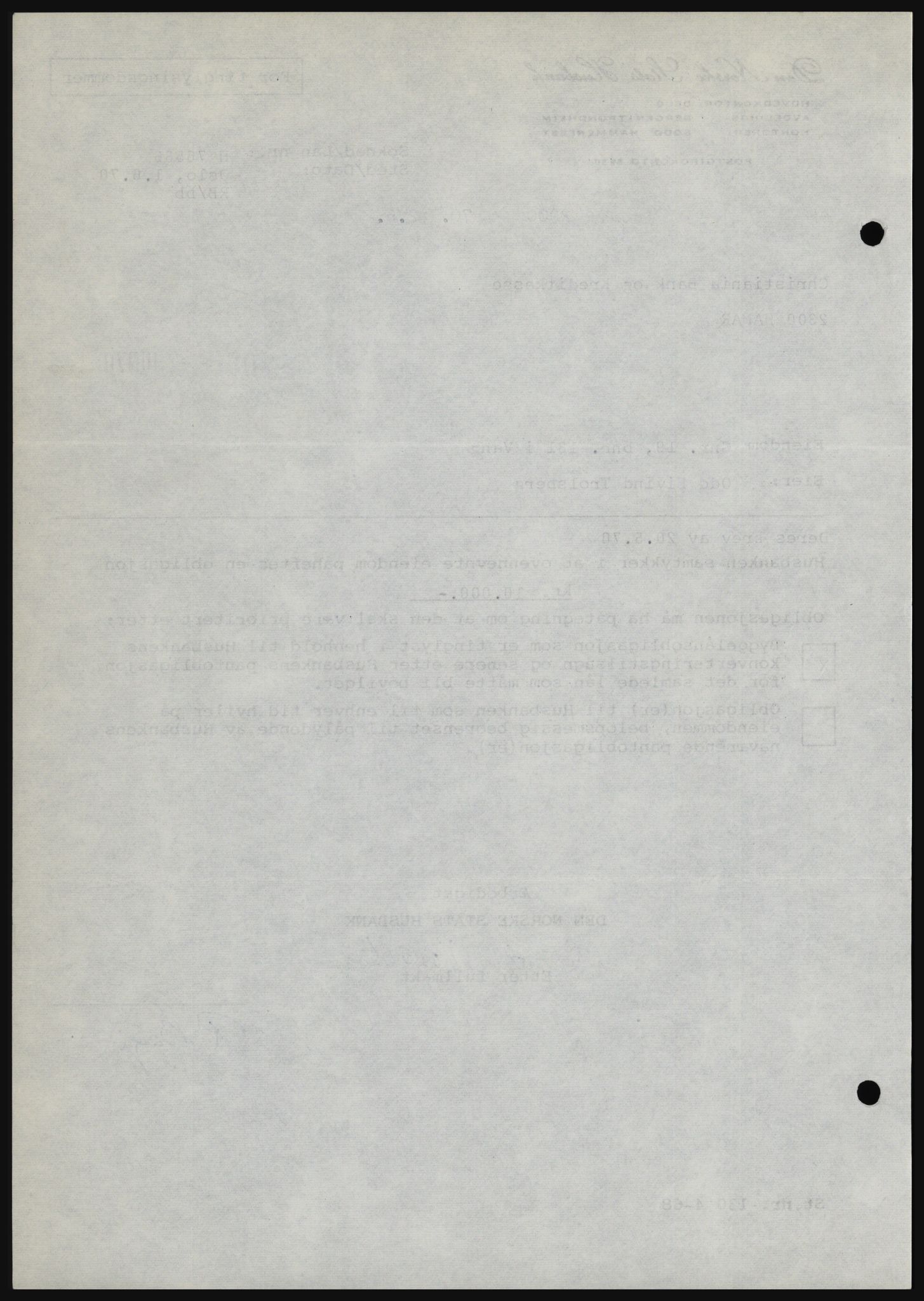 Nord-Hedmark sorenskriveri, SAH/TING-012/H/Hc/L0033: Mortgage book no. 33, 1970-1970, Diary no: : 2900/1970