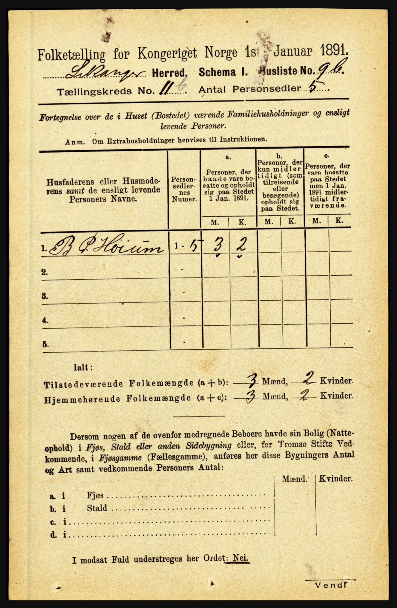 RA, 1891 census for 1419 Leikanger, 1891, p. 2153