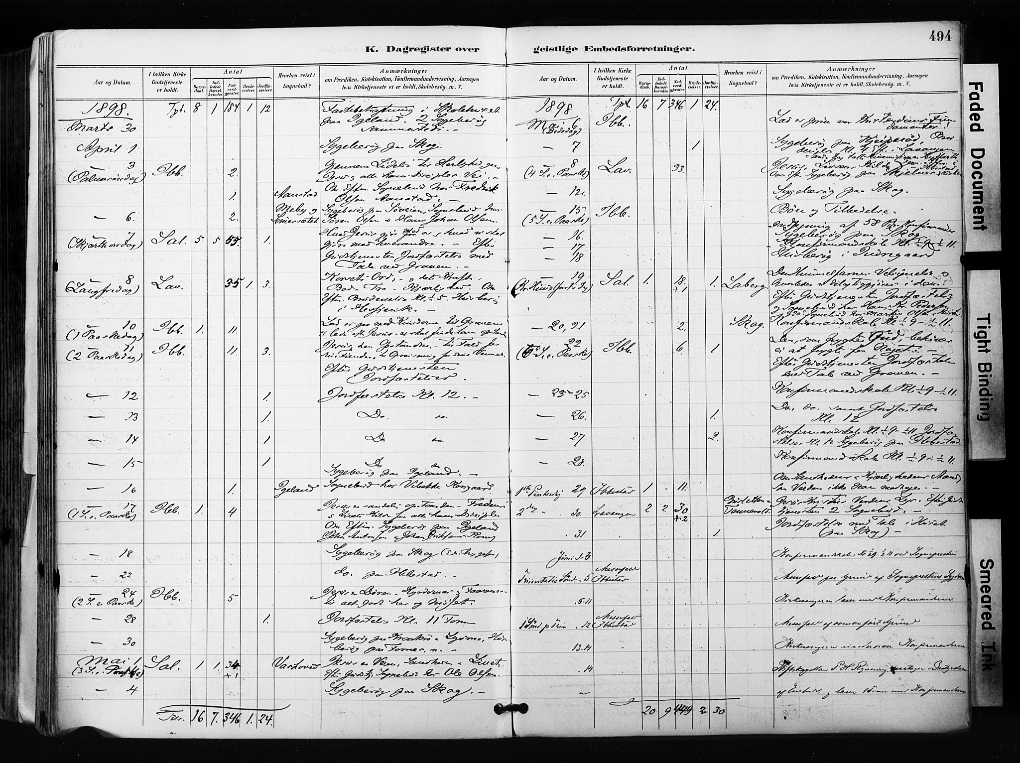 Ibestad sokneprestembete, SATØ/S-0077/H/Ha/Haa/L0012kirke: Parish register (official) no. 12, 1890-1900, p. 494