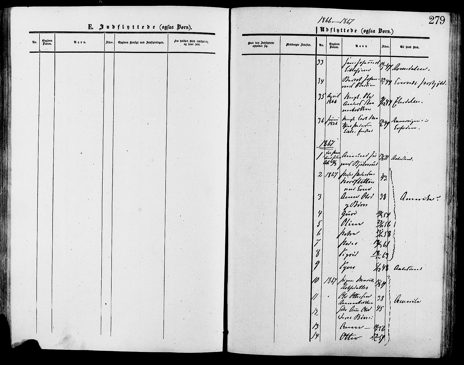Lesja prestekontor, SAH/PREST-068/H/Ha/Haa/L0009: Parish register (official) no. 9, 1854-1889, p. 279