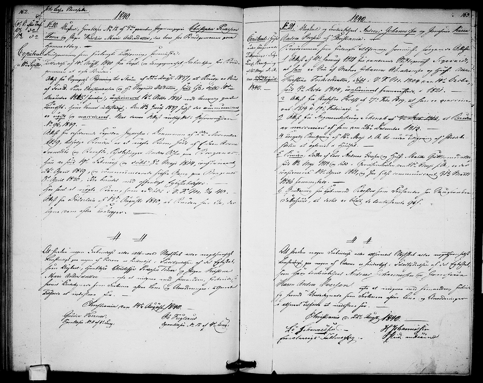 Garnisonsmenigheten Kirkebøker, SAO/A-10846/H/Ha/L0003: Banns register no. I 3, 1835-1840, p. 162-163