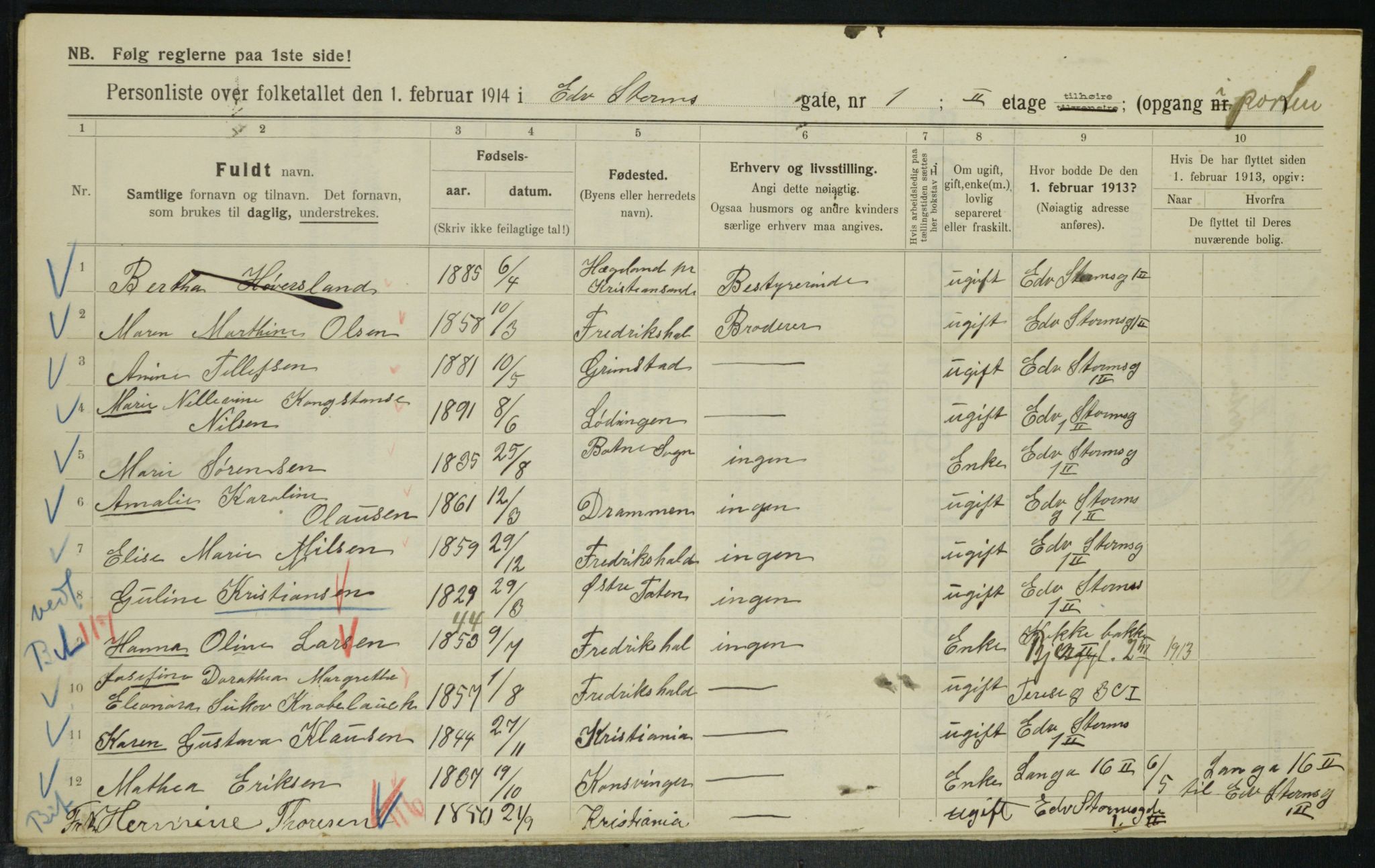 OBA, Municipal Census 1914 for Kristiania, 1914, p. 18868