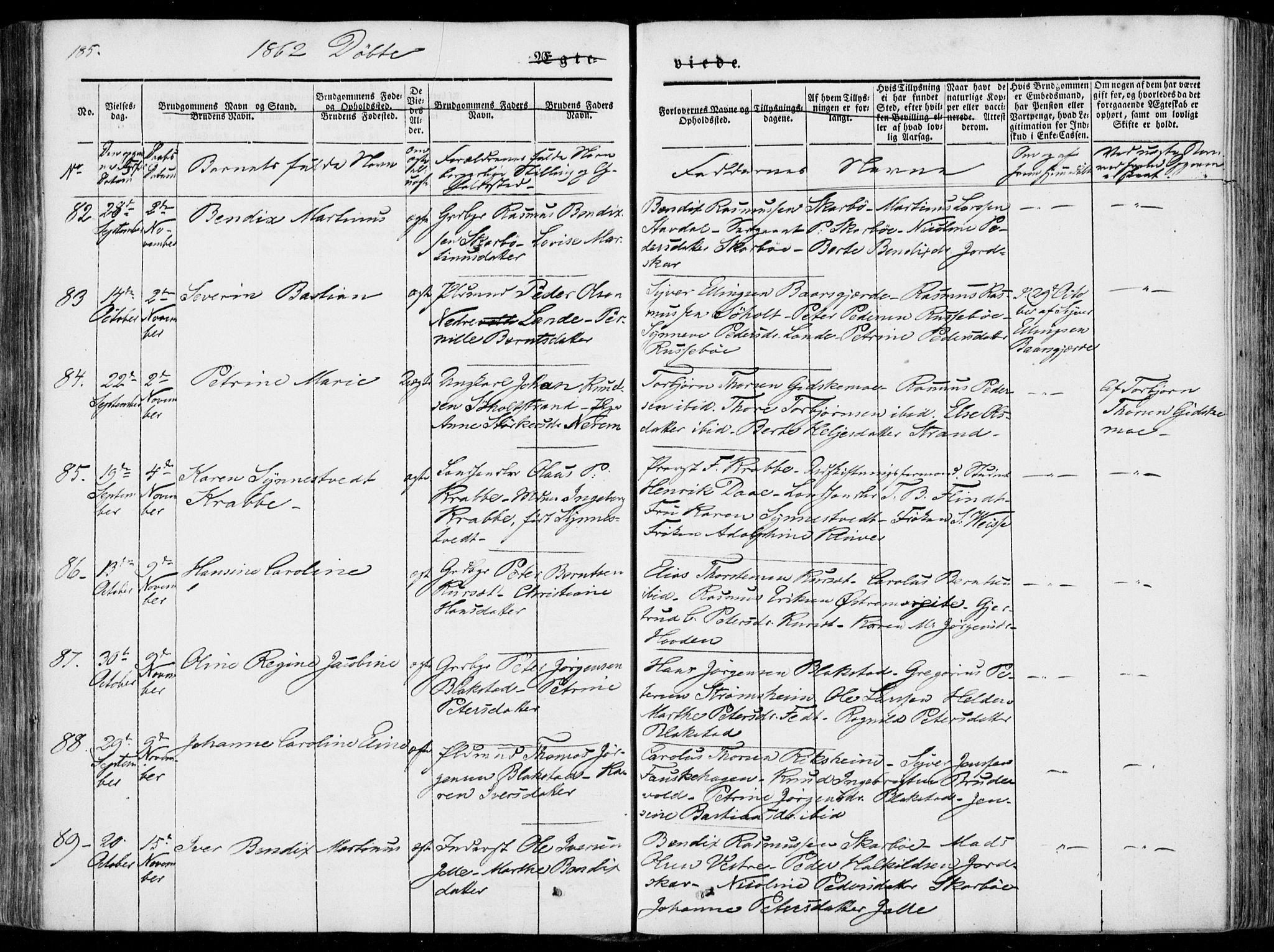 Ministerialprotokoller, klokkerbøker og fødselsregistre - Møre og Romsdal, AV/SAT-A-1454/522/L0313: Parish register (official) no. 522A08, 1852-1862, p. 185