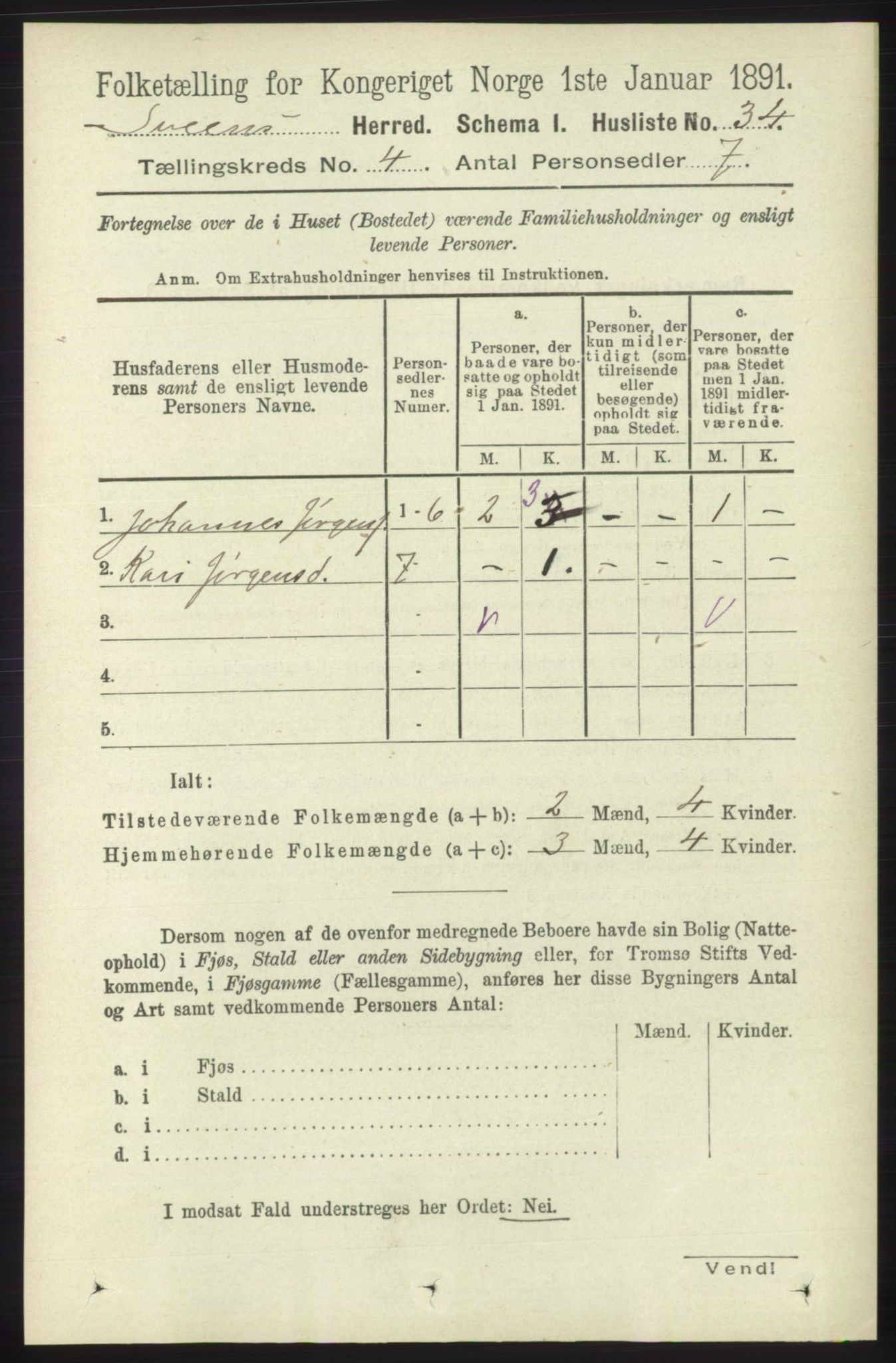 RA, 1891 census for 1216 Sveio, 1891, p. 1127