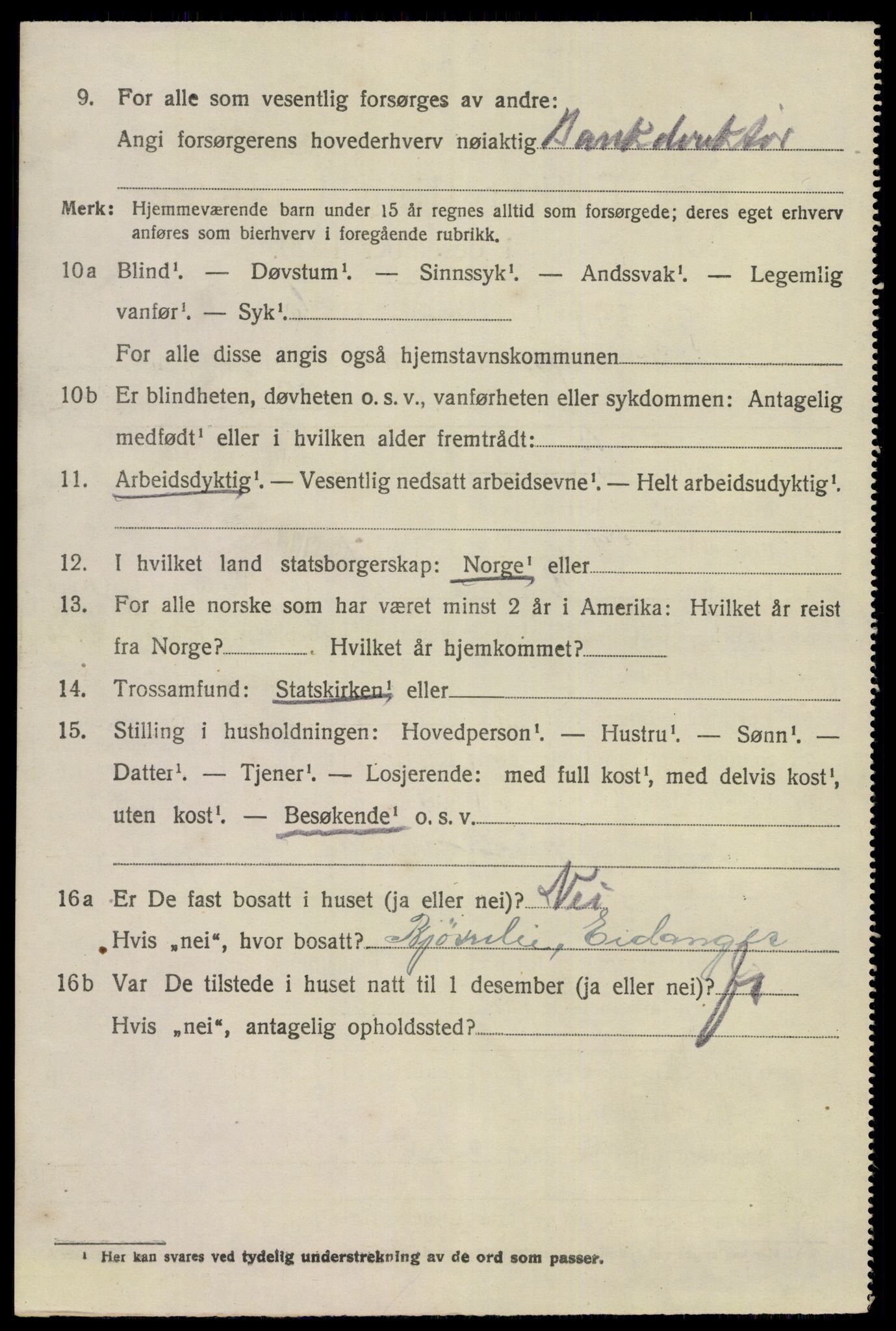 SAKO, 1920 census for Eidanger, 1920, p. 6779