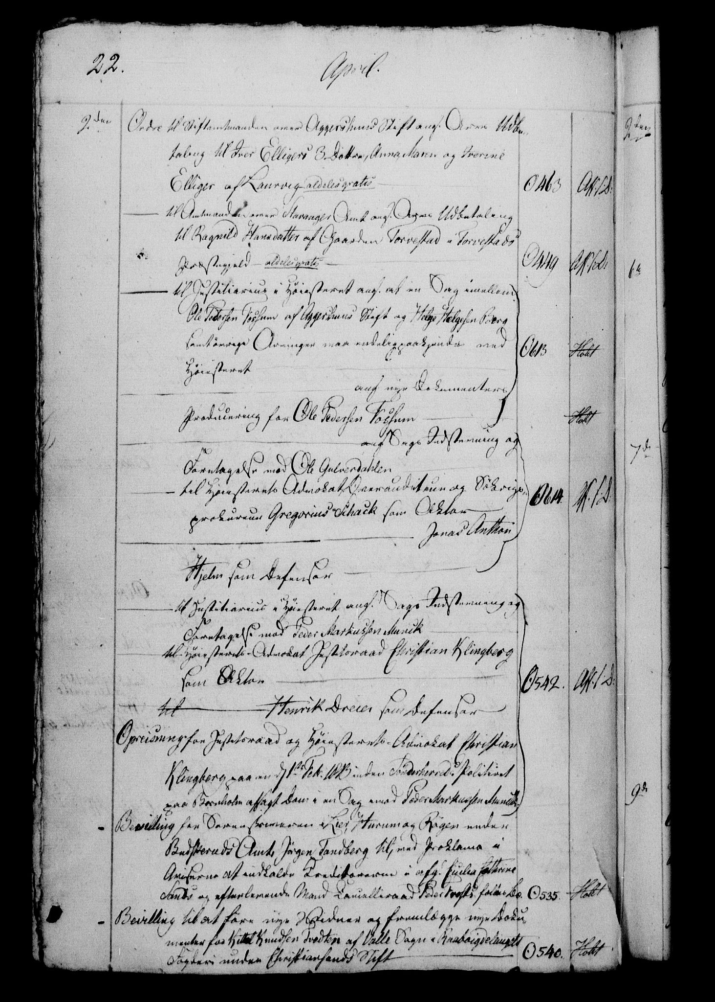 Danske Kanselli 1800-1814, RA/EA-3024/H/Hf/Hfb/Hfbc/L0014: Underskrivelsesbok m. register, 1813, p. 22