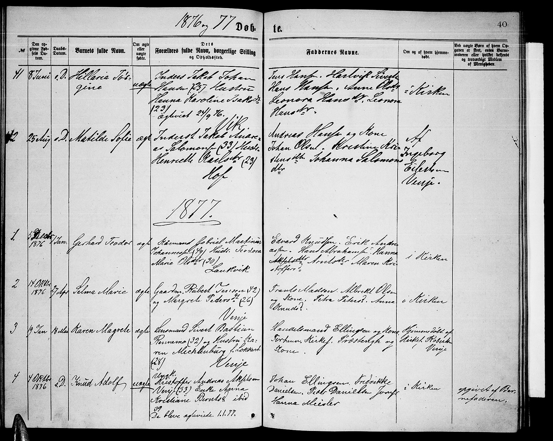 Ministerialprotokoller, klokkerbøker og fødselsregistre - Nordland, SAT/A-1459/876/L1103: Parish register (copy) no. 876C02, 1870-1886, p. 40