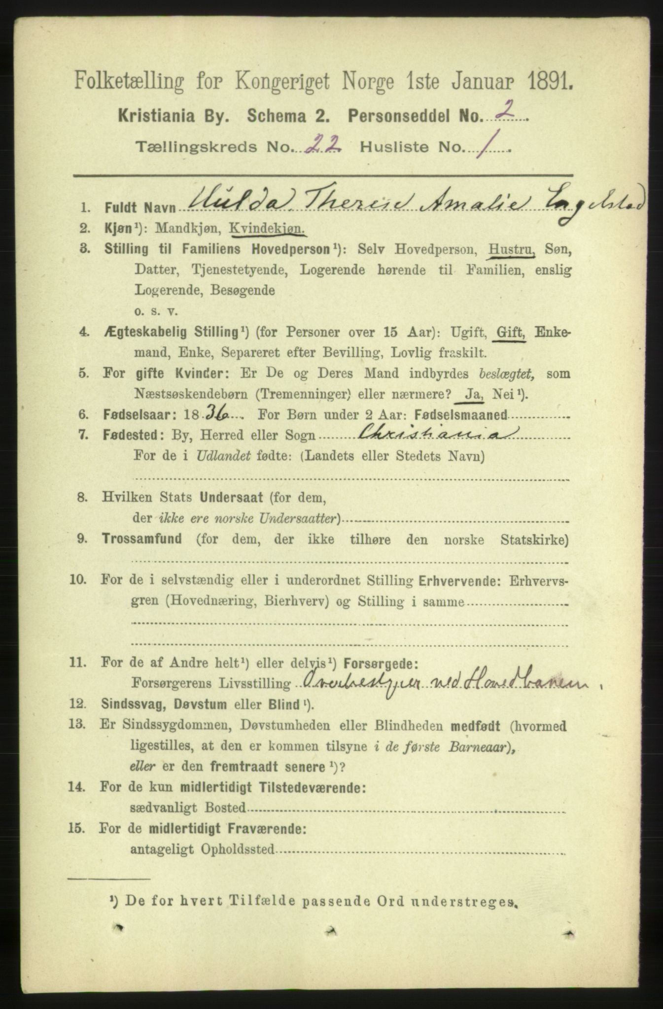 RA, 1891 census for 0301 Kristiania, 1891, p. 10864