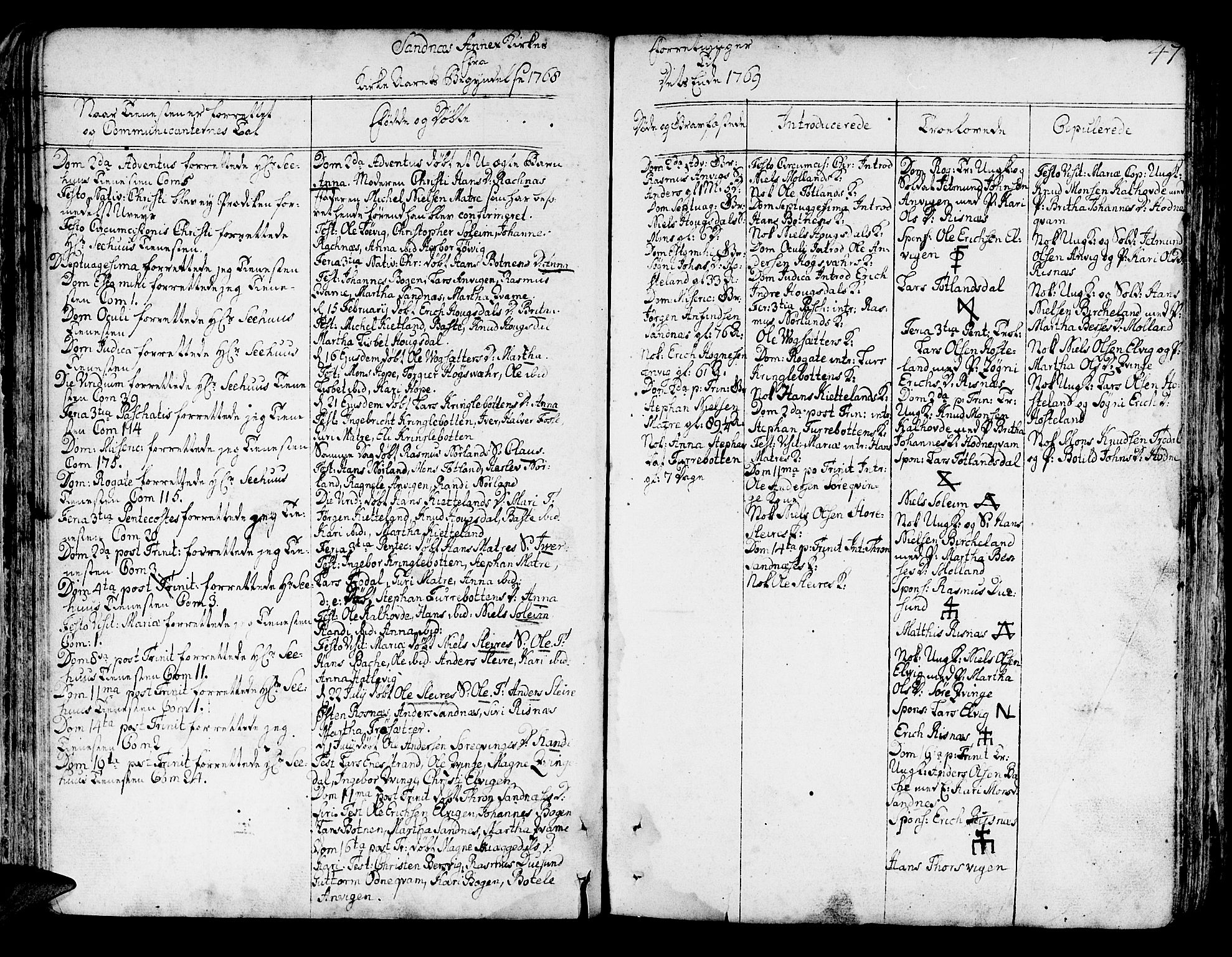 Lindås Sokneprestembete, AV/SAB-A-76701/H/Haa/Haaa/L0004: Parish register (official) no. A 4, 1764-1791, p. 47