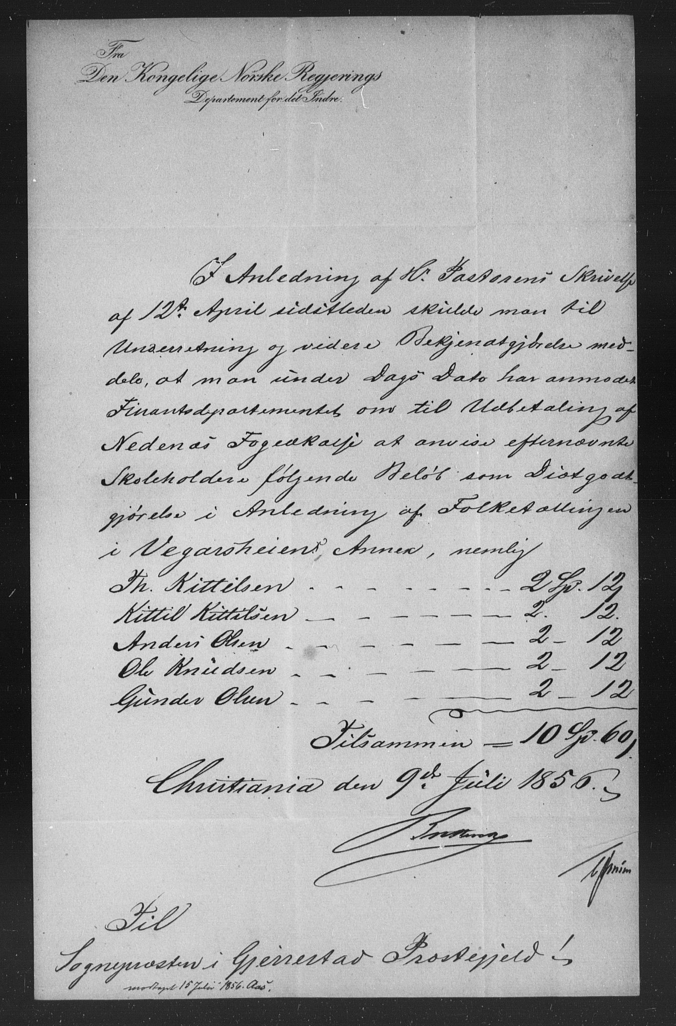 , Census 1855 for Gjerstad, 1855, p. 124