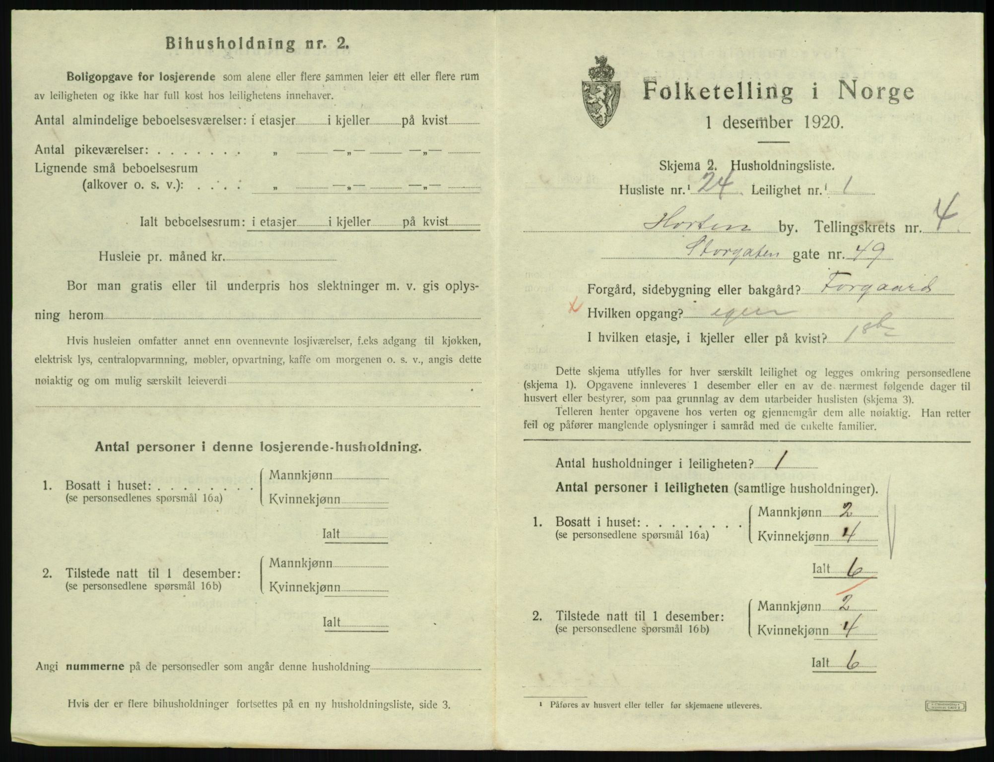 SAKO, 1920 census for Horten, 1920, p. 4917