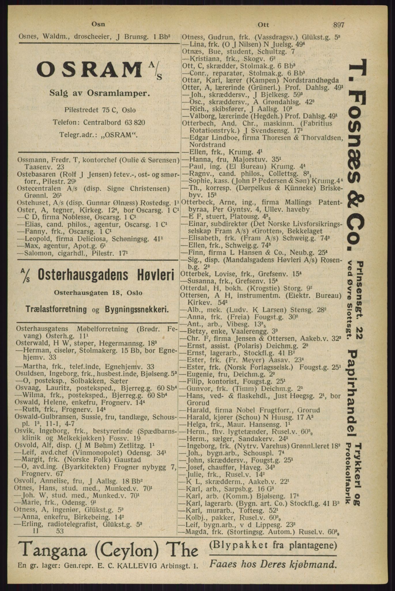 Kristiania/Oslo adressebok, PUBL/-, 1927, p. 897