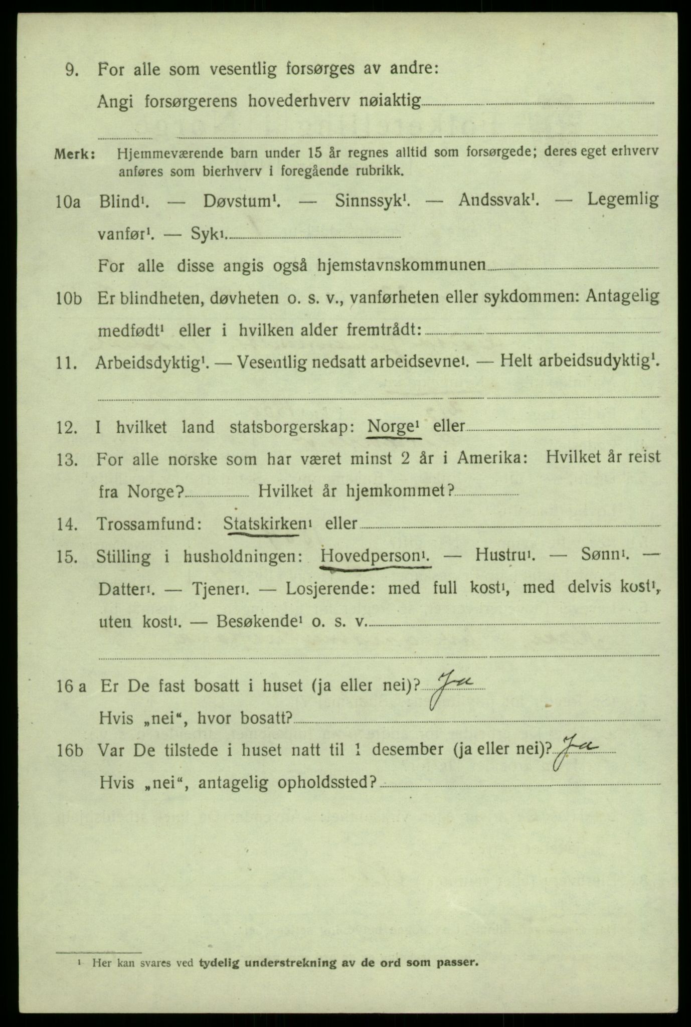 SAB, 1920 census for Granvin, 1920, p. 1379