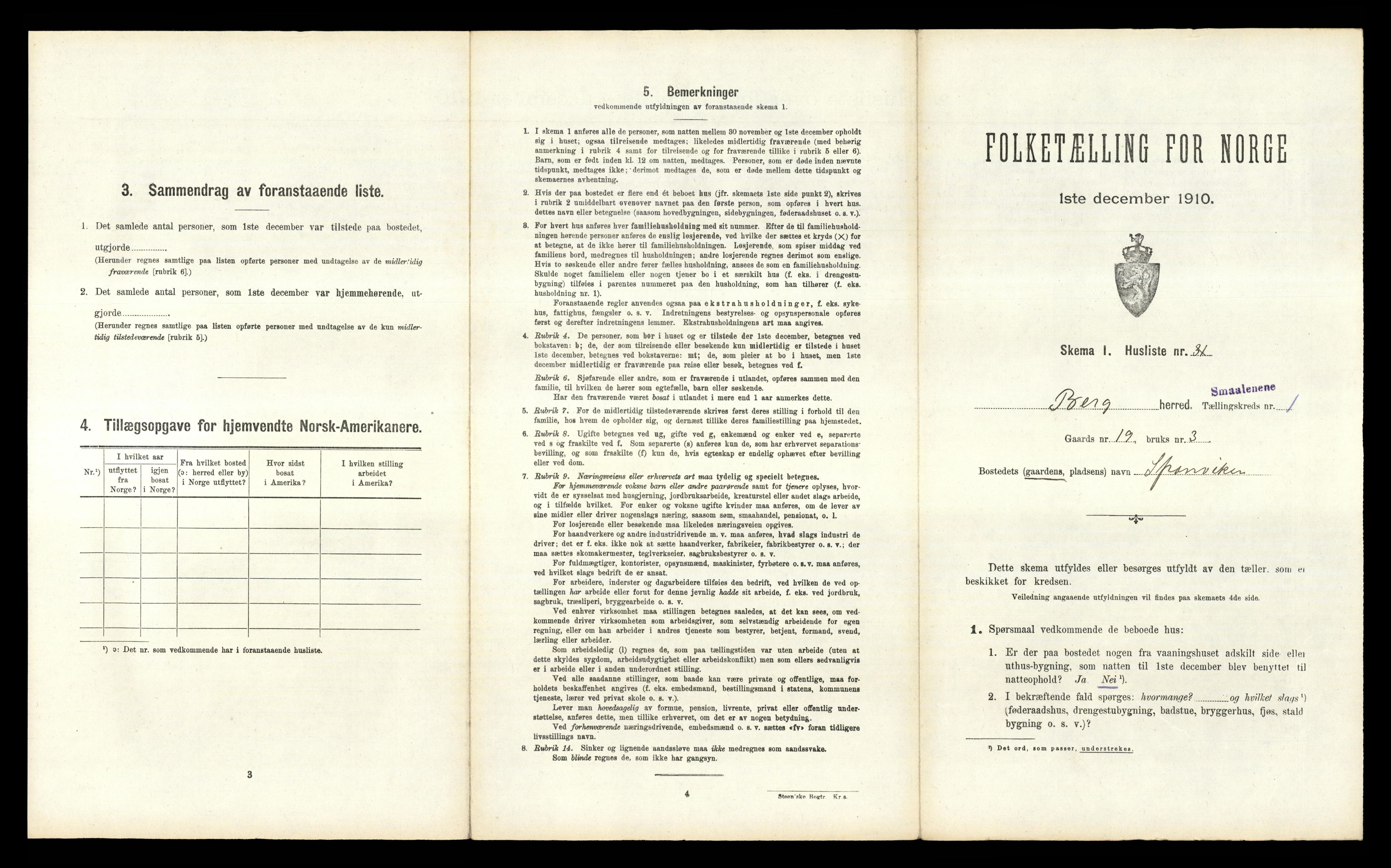 RA, 1910 census for Berg, 1910, p. 339