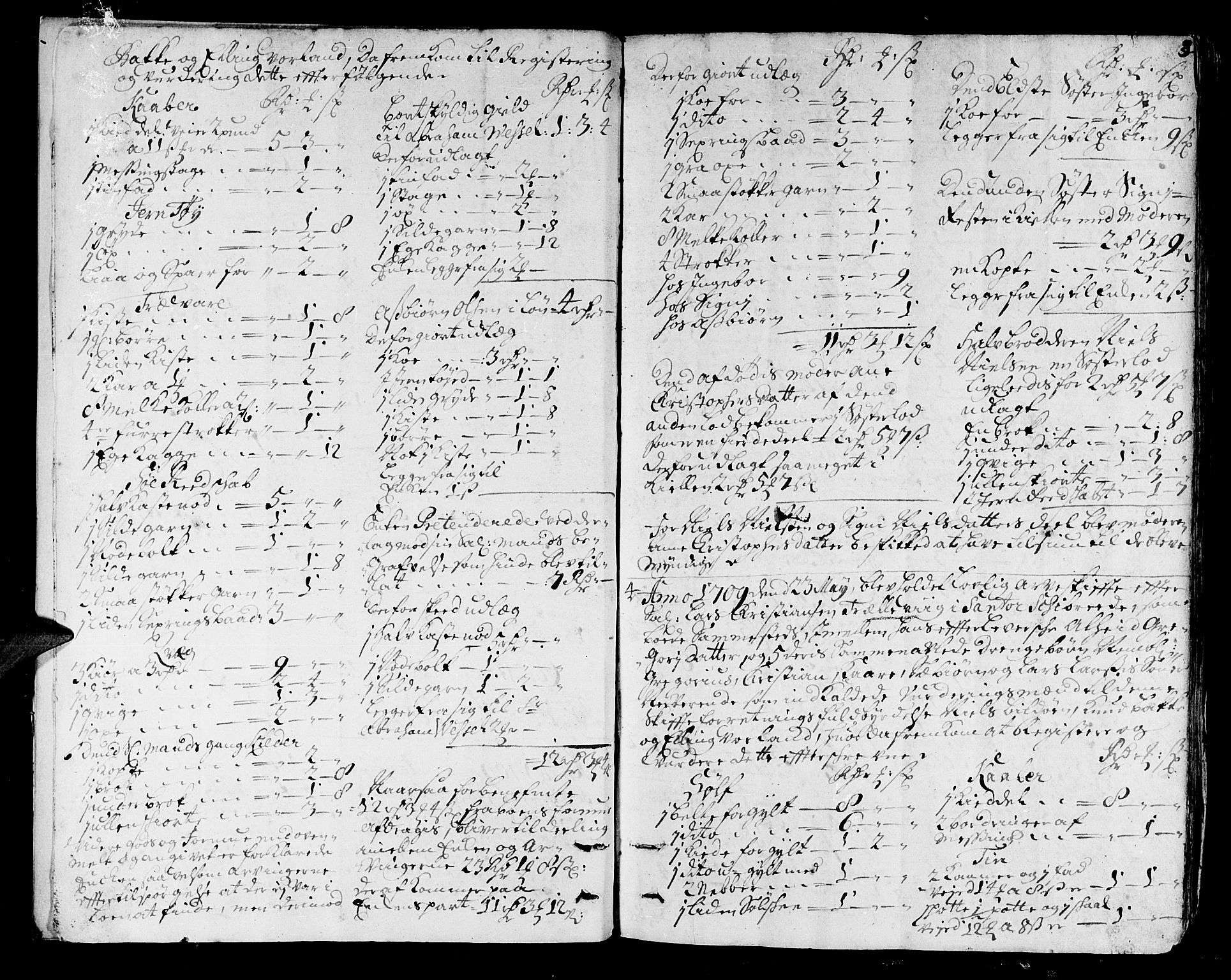 Nordhordland sorenskrivar, AV/SAB-A-2901/1/H/Ha/L0002: Skifteprotokollar Nordhordland , 1709-1716, p. 2b-3a