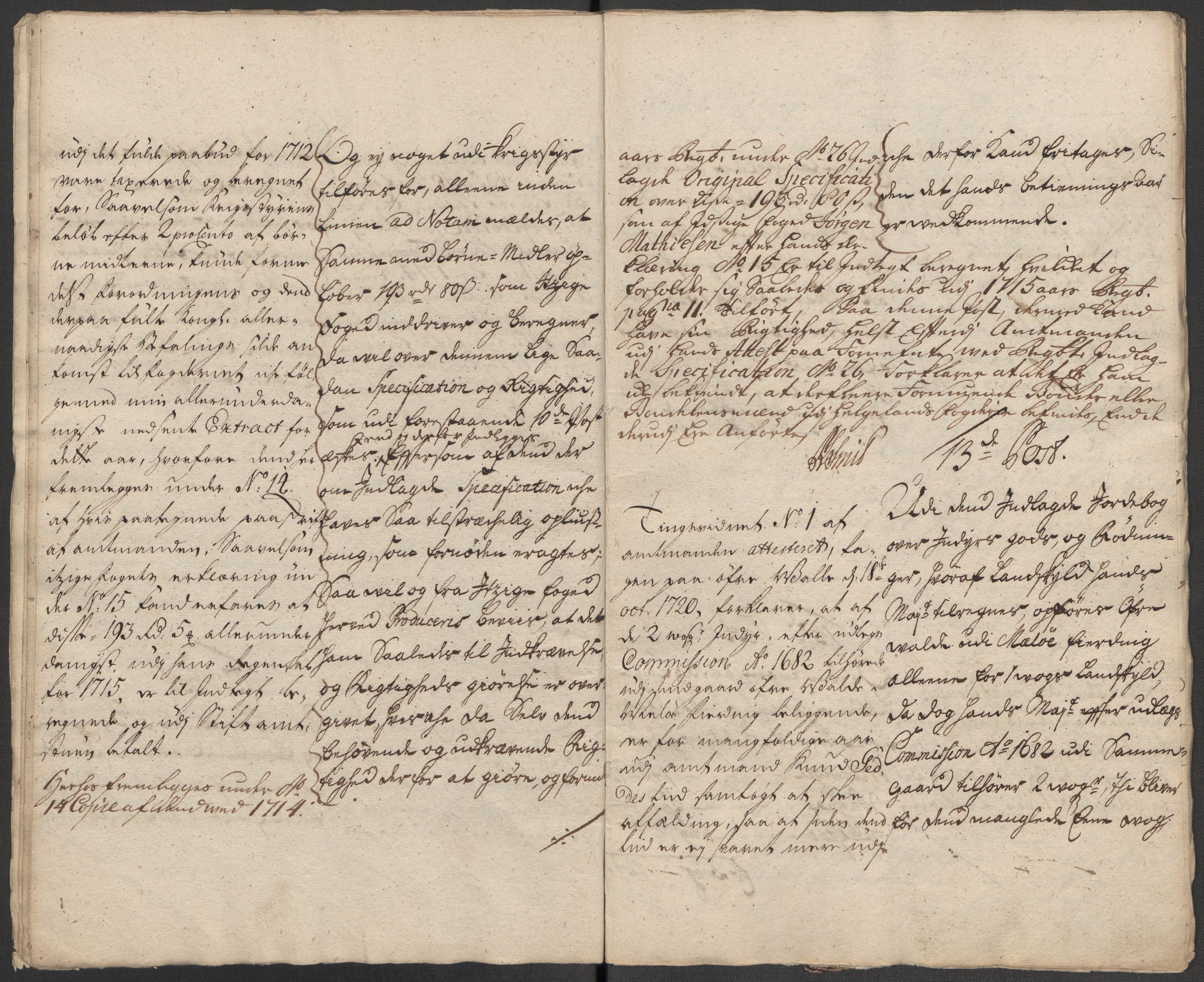 Rentekammeret inntil 1814, Reviderte regnskaper, Fogderegnskap, AV/RA-EA-4092/R65/L4513: Fogderegnskap Helgeland, 1714-1715, p. 345