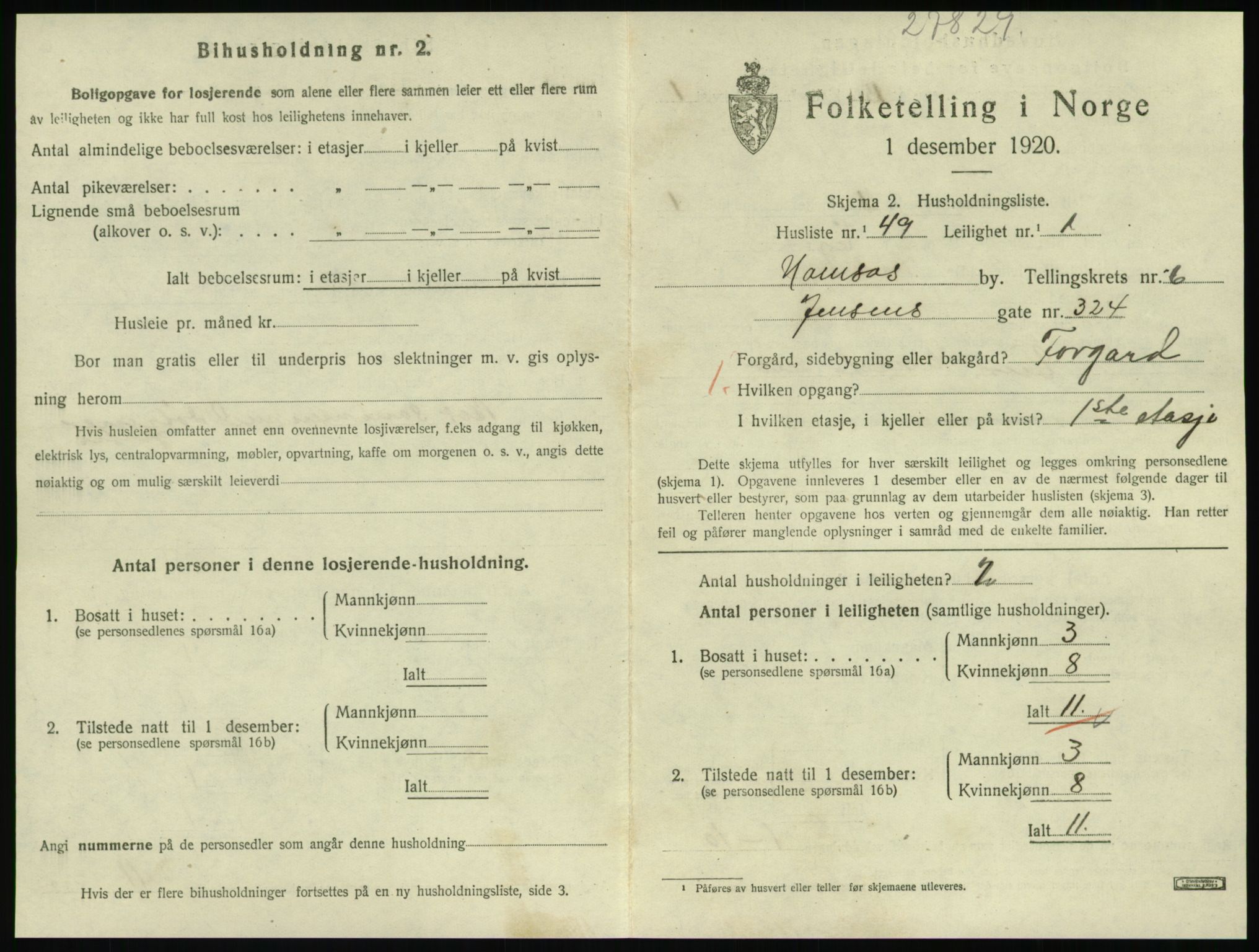 SAT, 1920 census for Namsos, 1920, p. 1963