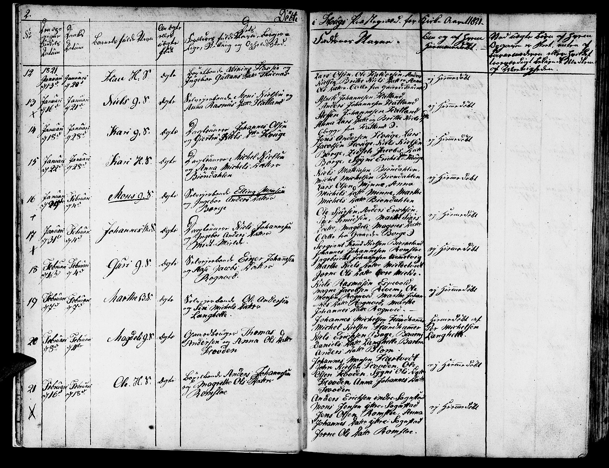 Haus sokneprestembete, SAB/A-75601/H/Haa: Parish register (official) no. A 13, 1821-1827, p. 2