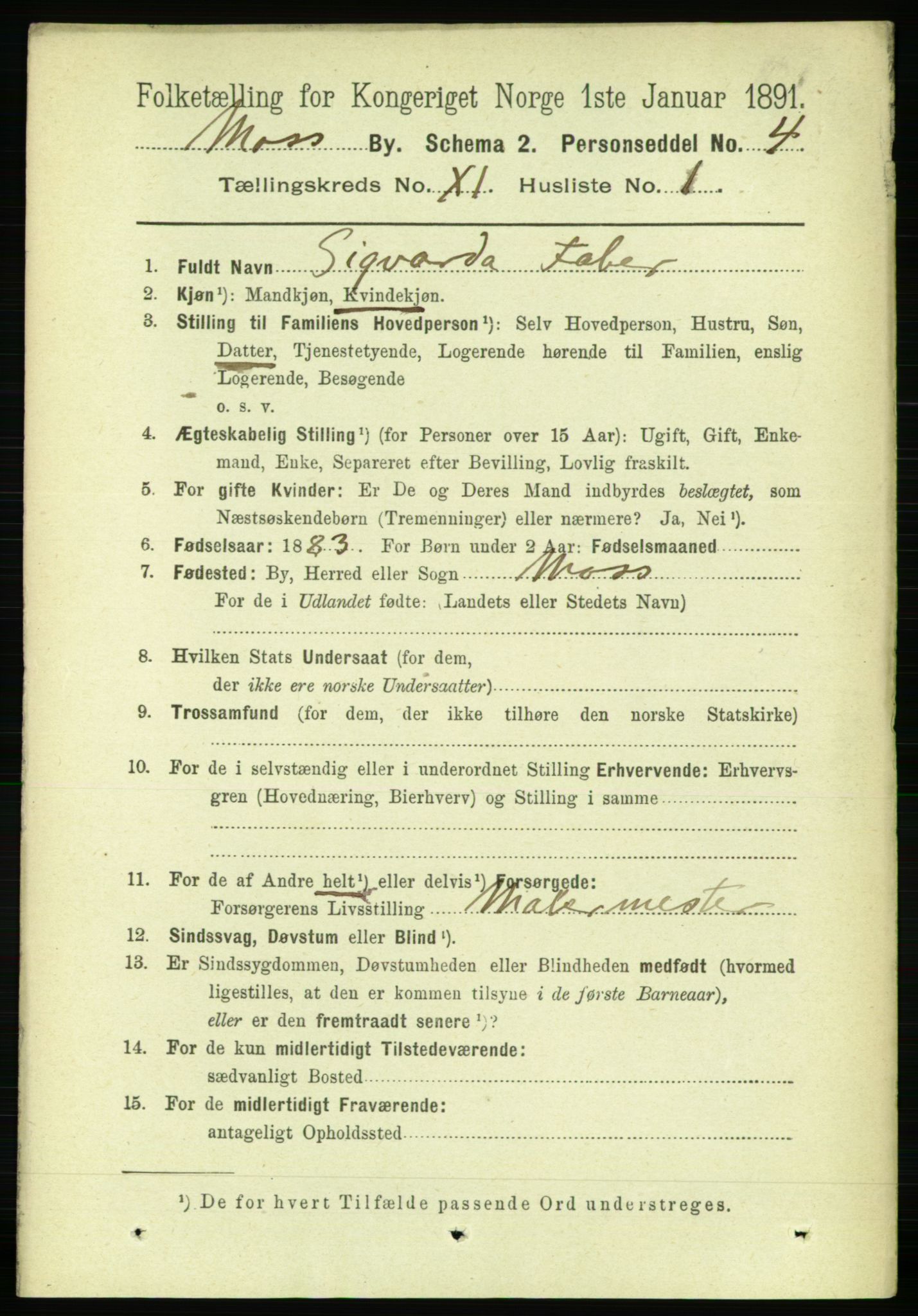 RA, 1891 census for 0104 Moss, 1891, p. 6022