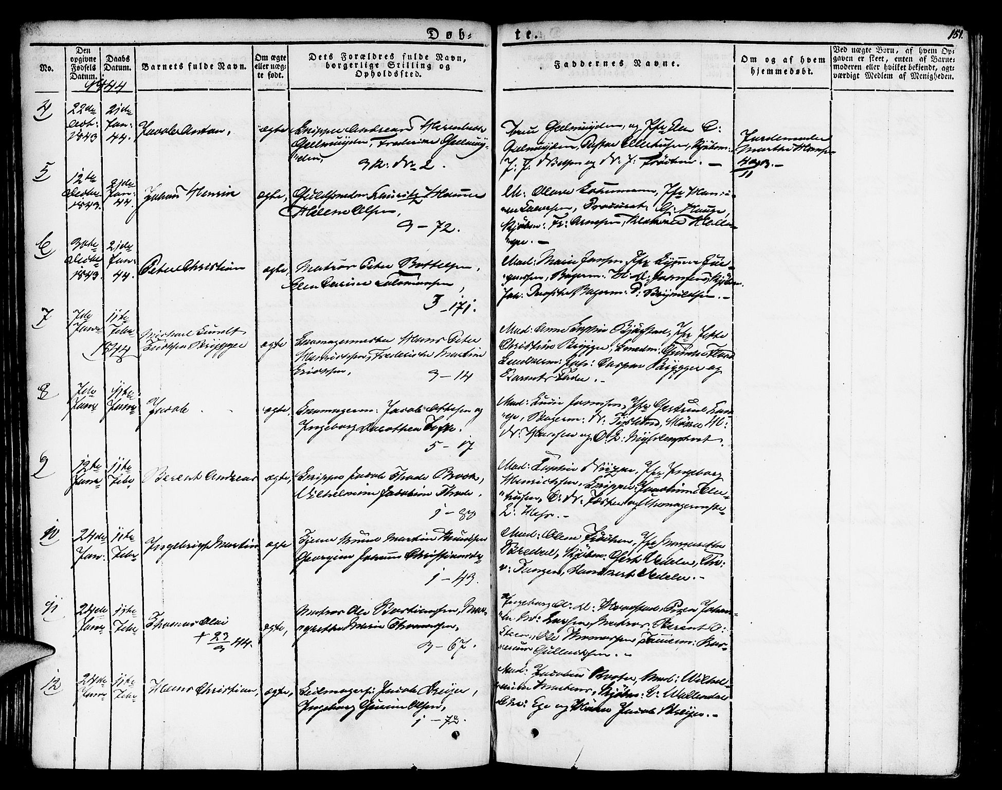 Nykirken Sokneprestembete, SAB/A-77101/H/Haa/L0012: Parish register (official) no. A 12, 1821-1844, p. 151