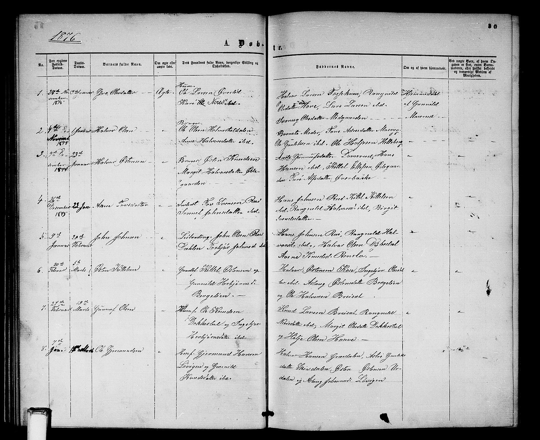 Gransherad kirkebøker, SAKO/A-267/G/Gb/L0002: Parish register (copy) no. II 2, 1860-1886, p. 30