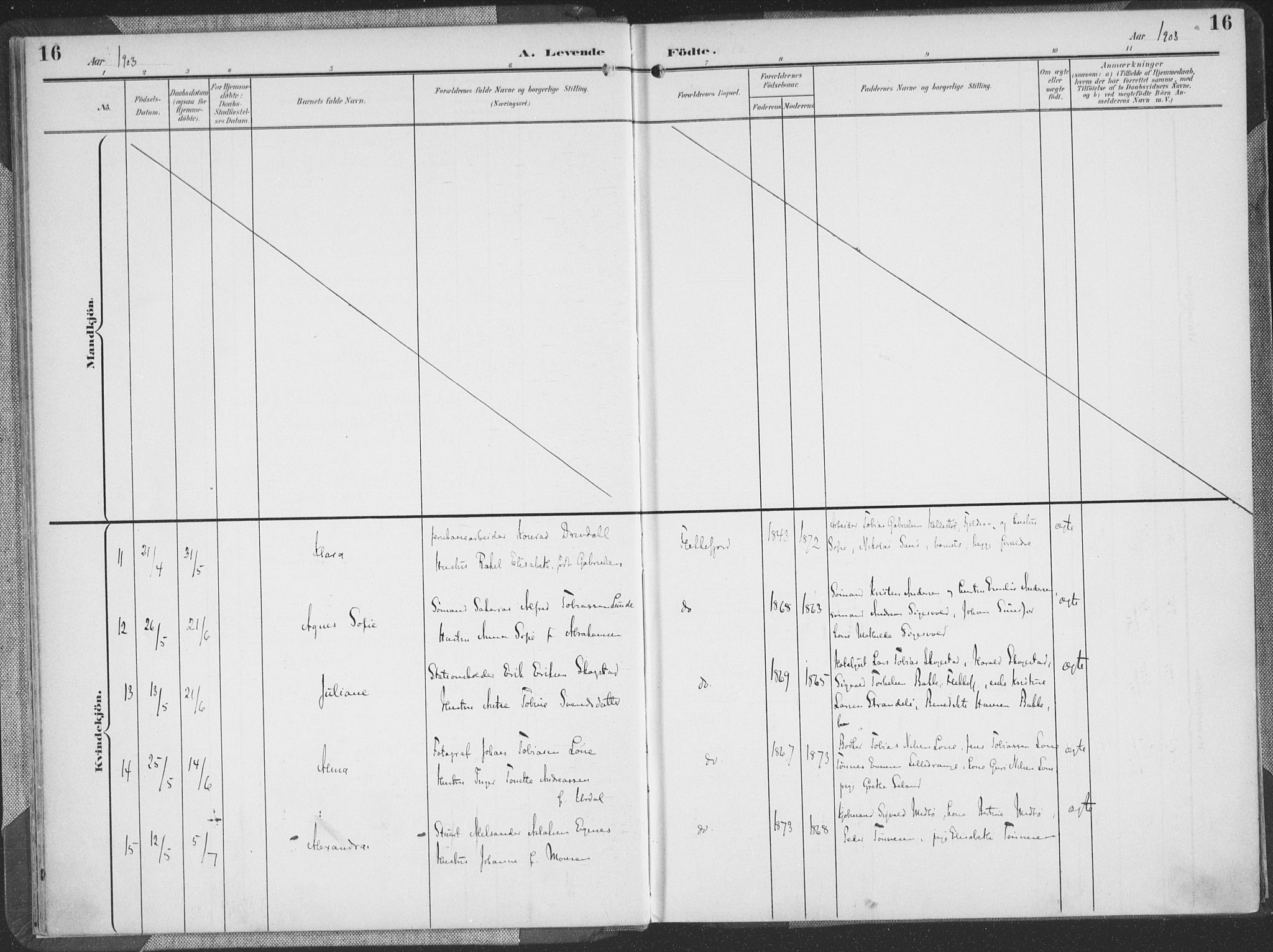 Flekkefjord sokneprestkontor, AV/SAK-1111-0012/F/Fa/Faa/L0002: Parish register (official) no. A 2, 1900-1912, p. 16