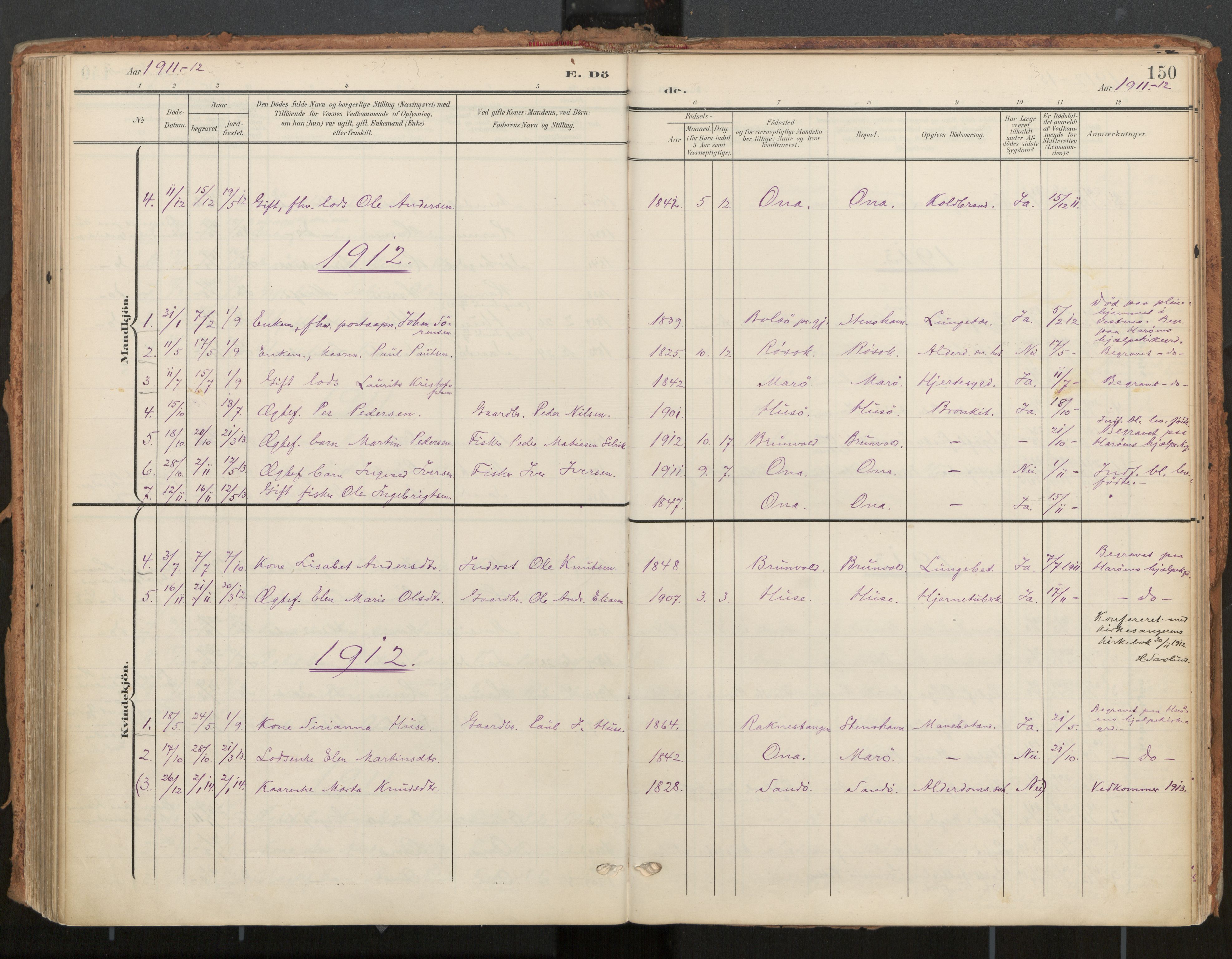 Ministerialprotokoller, klokkerbøker og fødselsregistre - Møre og Romsdal, SAT/A-1454/561/L0730: Parish register (official) no. 561A04, 1901-1929, p. 150