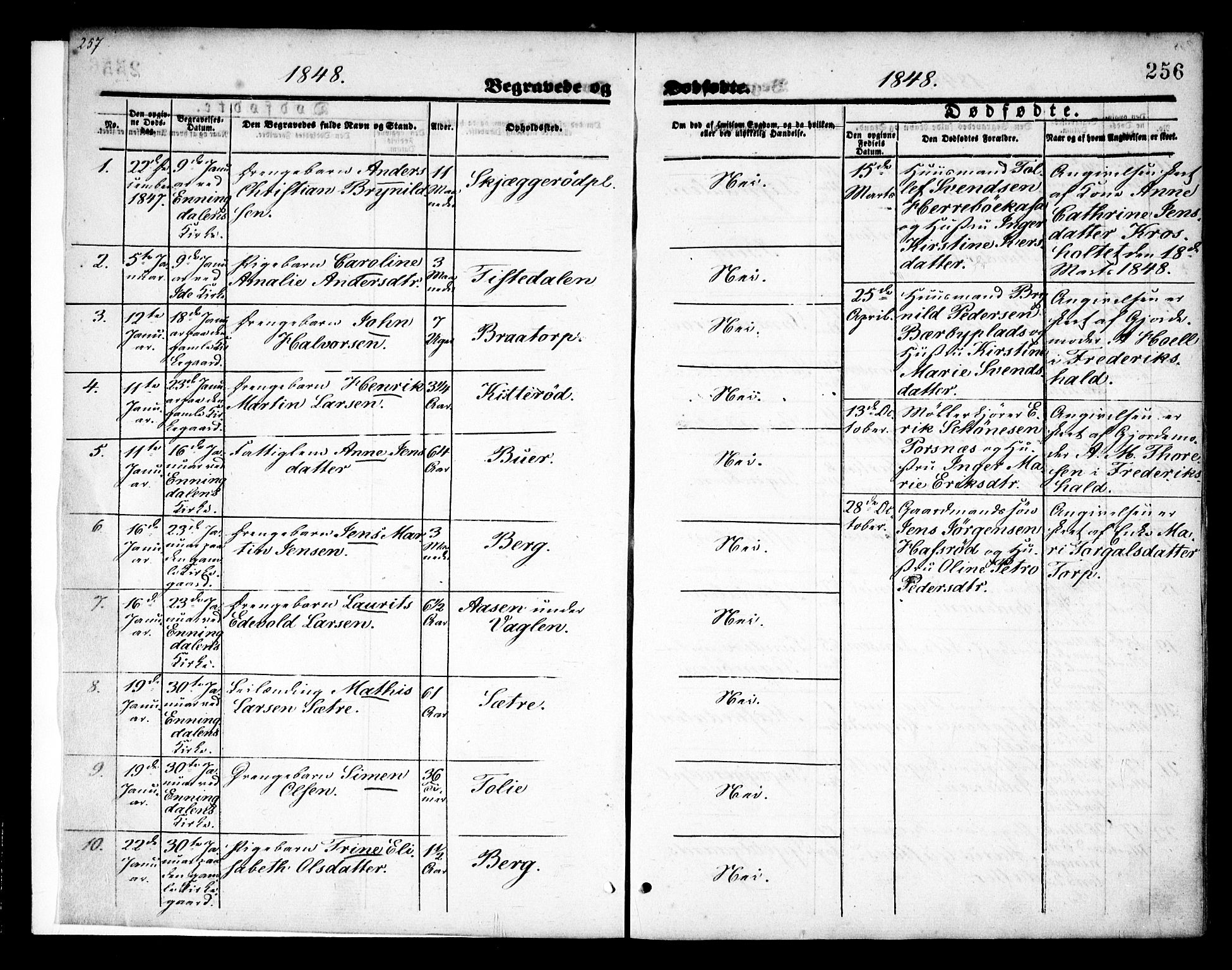 Idd prestekontor Kirkebøker, SAO/A-10911/F/Fc/L0004b: Parish register (official) no. III 4B, 1848-1860, p. 256
