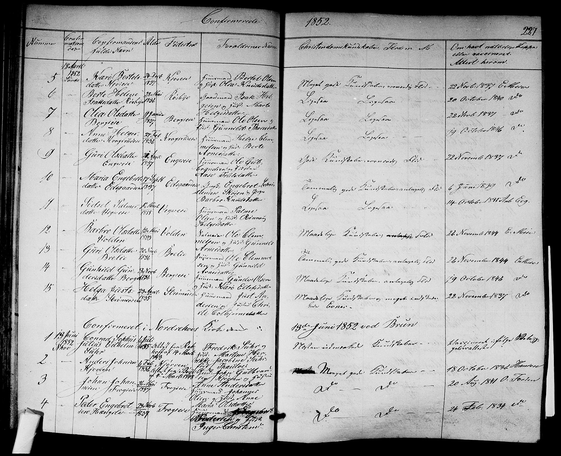 Norderhov kirkebøker, AV/SAKO-A-237/F/Fa/L0011: Parish register (official) no. 11, 1847-1856, p. 227