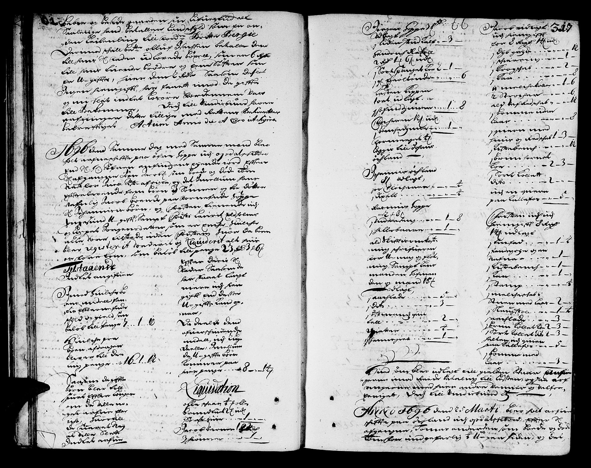 Sunnhordland sorenskrivar, AV/SAB-A-2401/1/H/Ha/Haa/L0002: Skifteprotokollar. Register på kort. Fol 290- ut, 1695-1699, p. 316b-317a