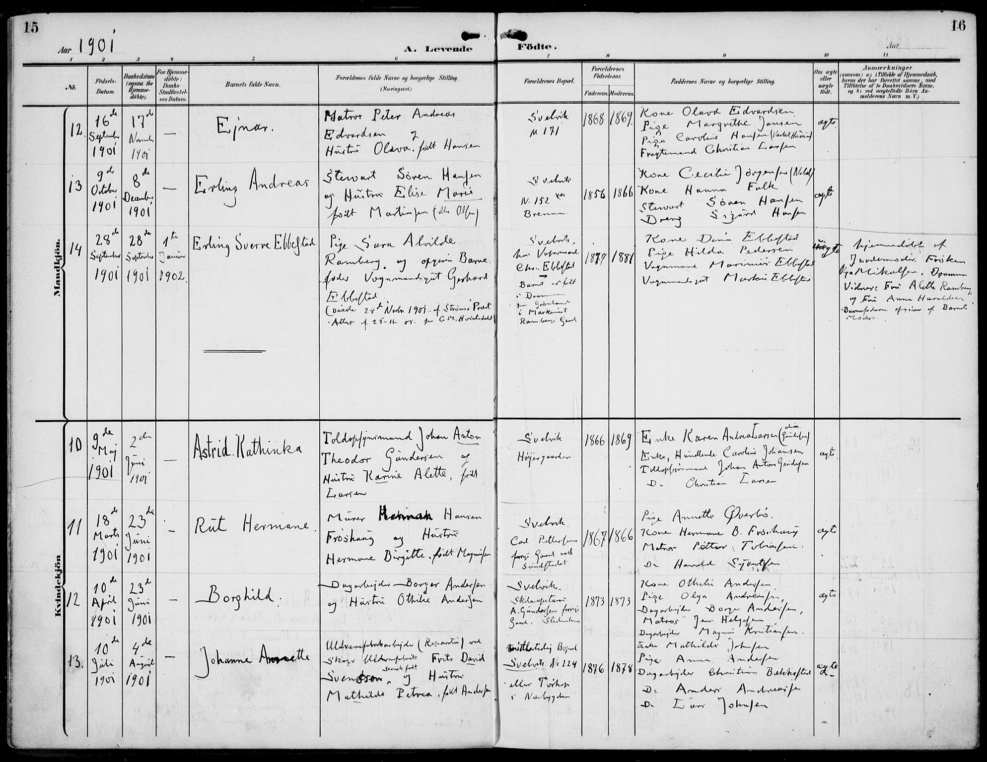 Strømm kirkebøker, AV/SAKO-A-322/F/Fb/L0002: Parish register (official) no. II 2, 1900-1919, p. 15-16