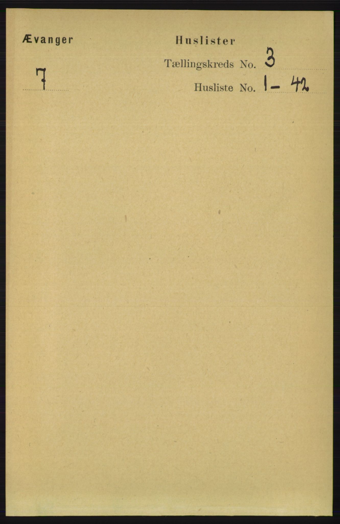 RA, 1891 census for 1237 Evanger, 1891, p. 808