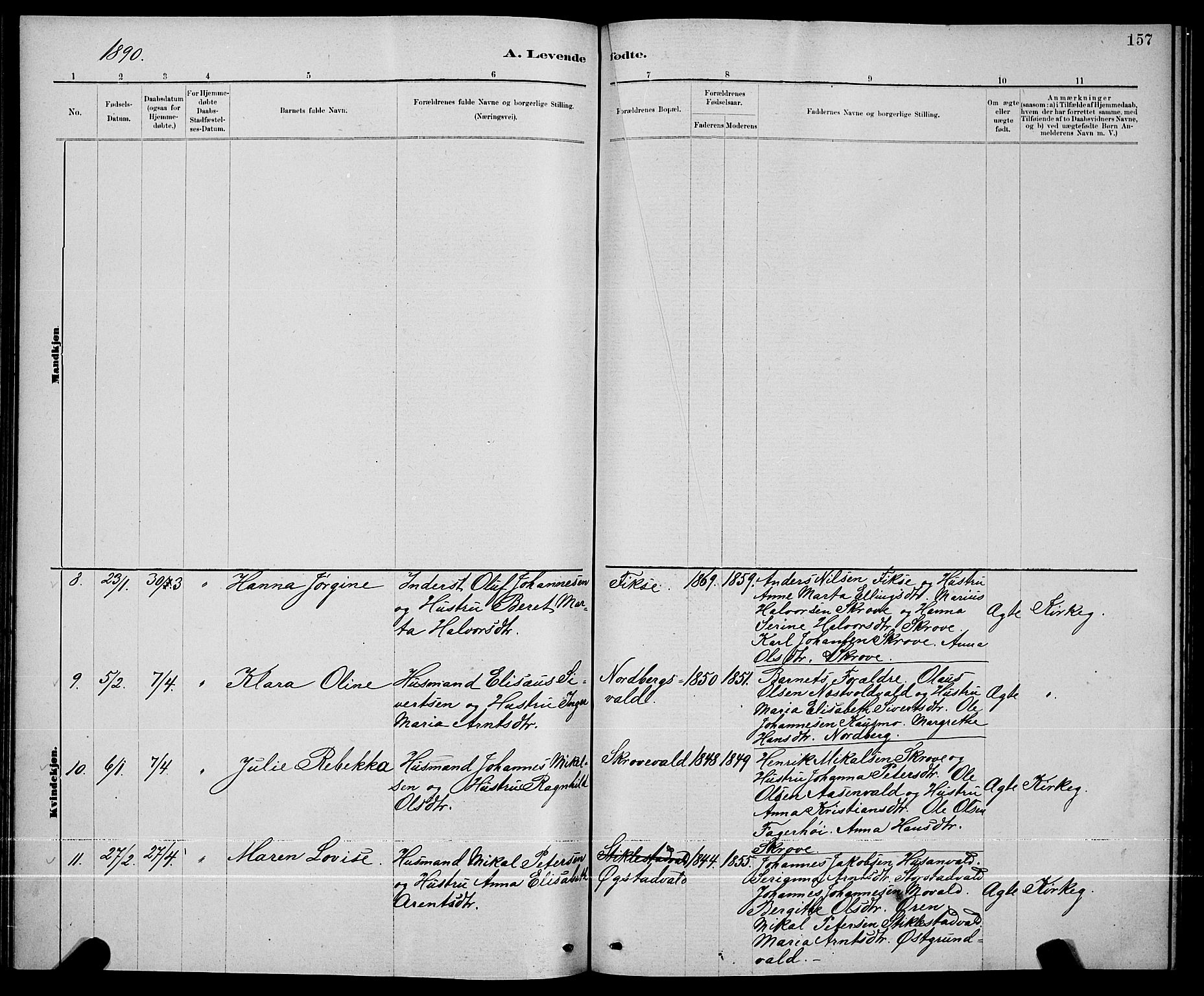 Ministerialprotokoller, klokkerbøker og fødselsregistre - Nord-Trøndelag, AV/SAT-A-1458/723/L0256: Parish register (copy) no. 723C04, 1879-1890, p. 157