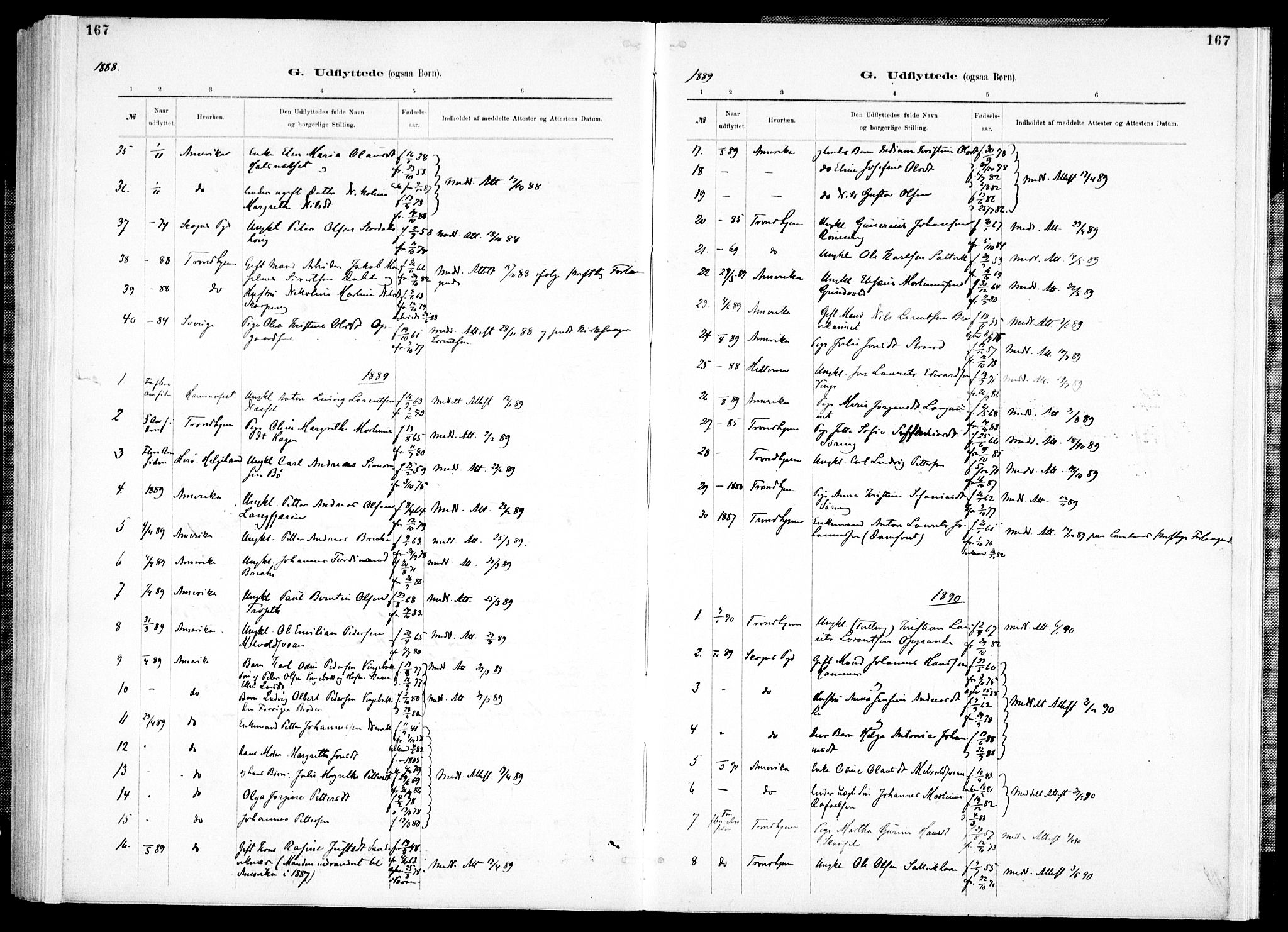 Ministerialprotokoller, klokkerbøker og fødselsregistre - Nord-Trøndelag, SAT/A-1458/733/L0325: Parish register (official) no. 733A04, 1884-1908, p. 167